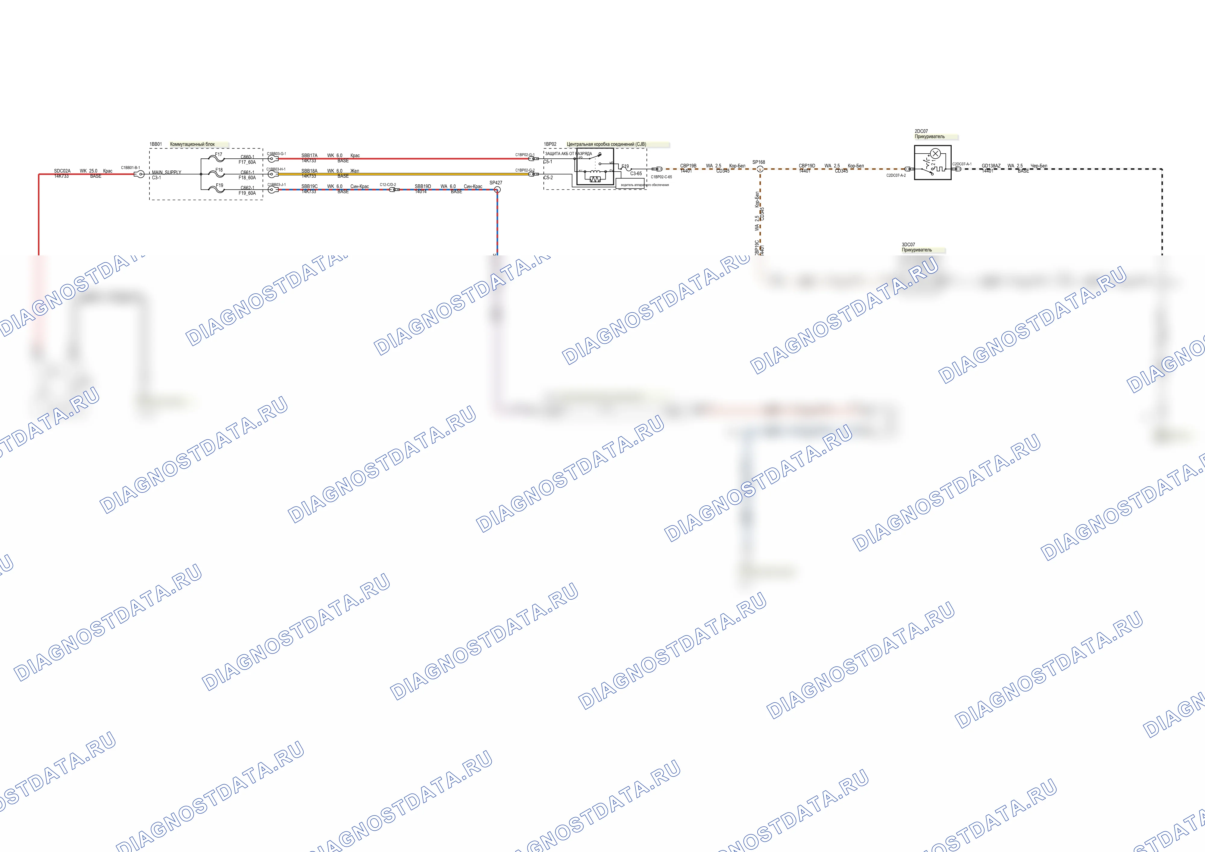 Общая информация по электропроводке — Электросхема прикуривателя и разъёмов электрического питания — Электросхема прикуривателя и разъёмов электрического питания. Ford Mondeo IV (2006-2010)