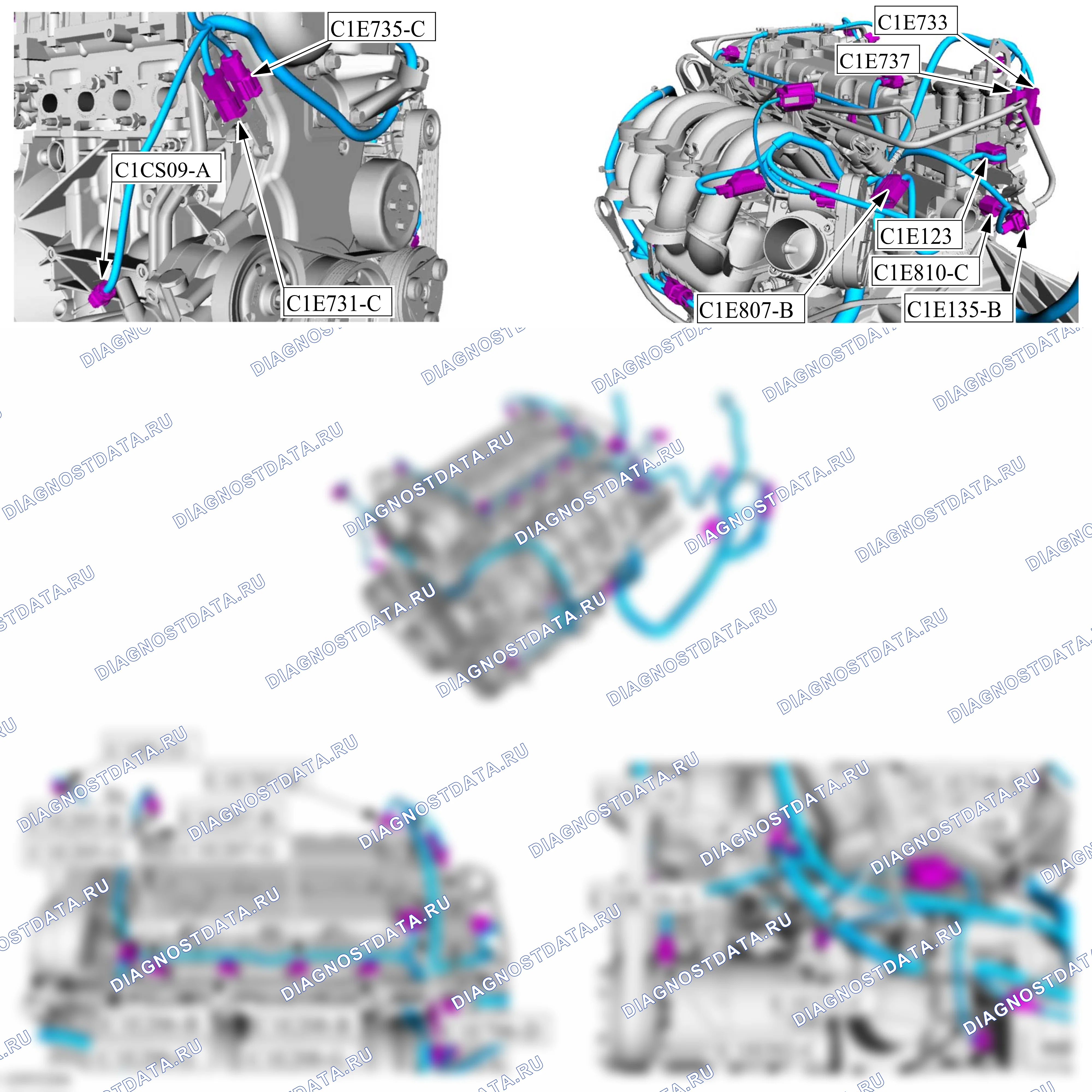 Расположение компонентов — Карта — Двигатель, вид слева — 1.6L Duratec-16V Ti-VCT (81kW/110PS), Sigma, 1.6L Duratec-16V Ti-VCT (92kW/125PS) — Карта — Двигатель, вид слева — 1.6L Duratec-16V Ti-VCT (81kW/110PS), Sigma, 1.6L Duratec-16V Ti-VCT (92kW/125PS). Ford Mondeo IV рестайлинг (2010-2014)