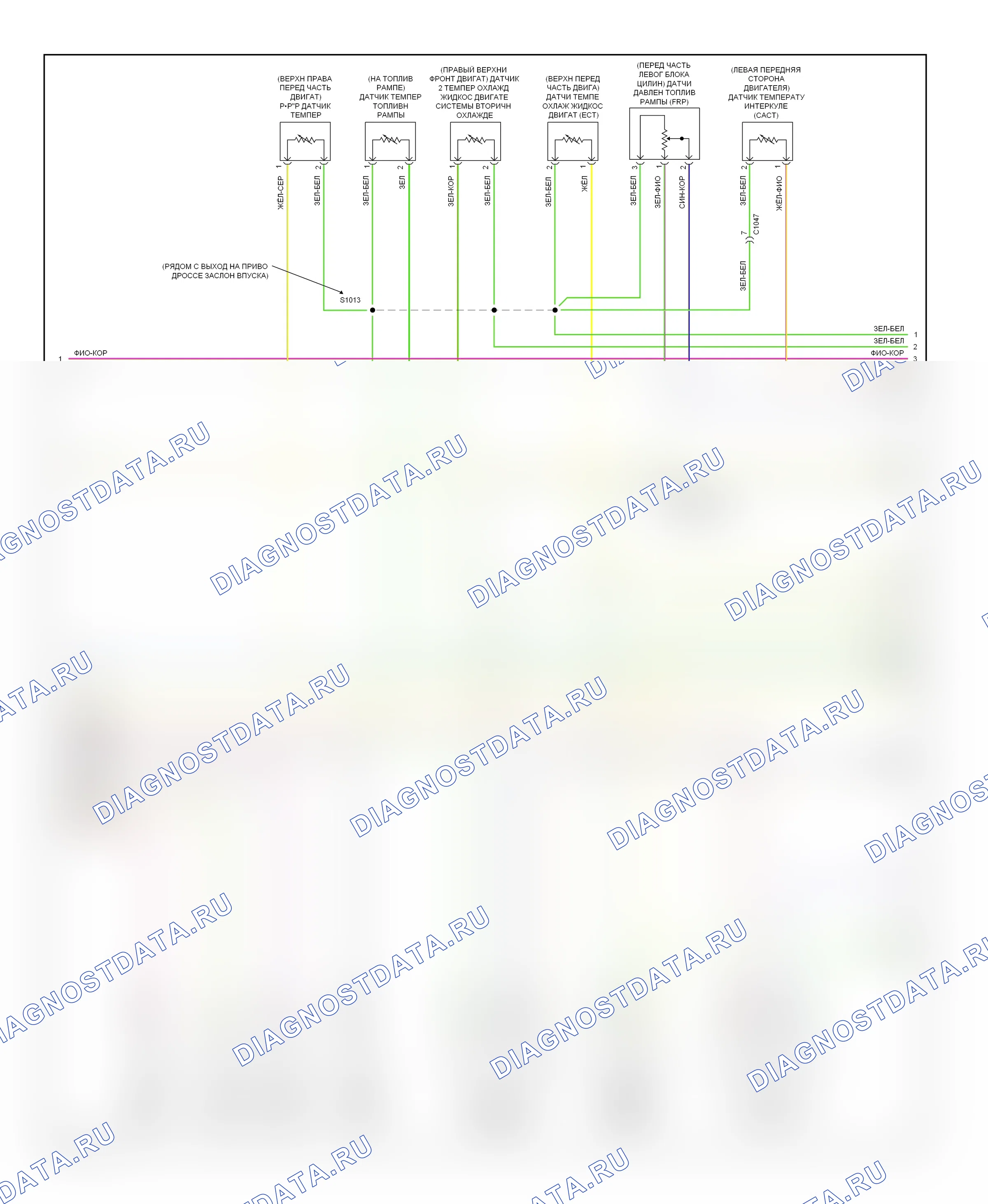 Управление двигателем — Электросхема двигателя 6,7л турбодизеля — Электросхема двигателя 6,7л турбодизеля (6 из 7). Ford Pickup F350 Super Duty  (1999-2012)
