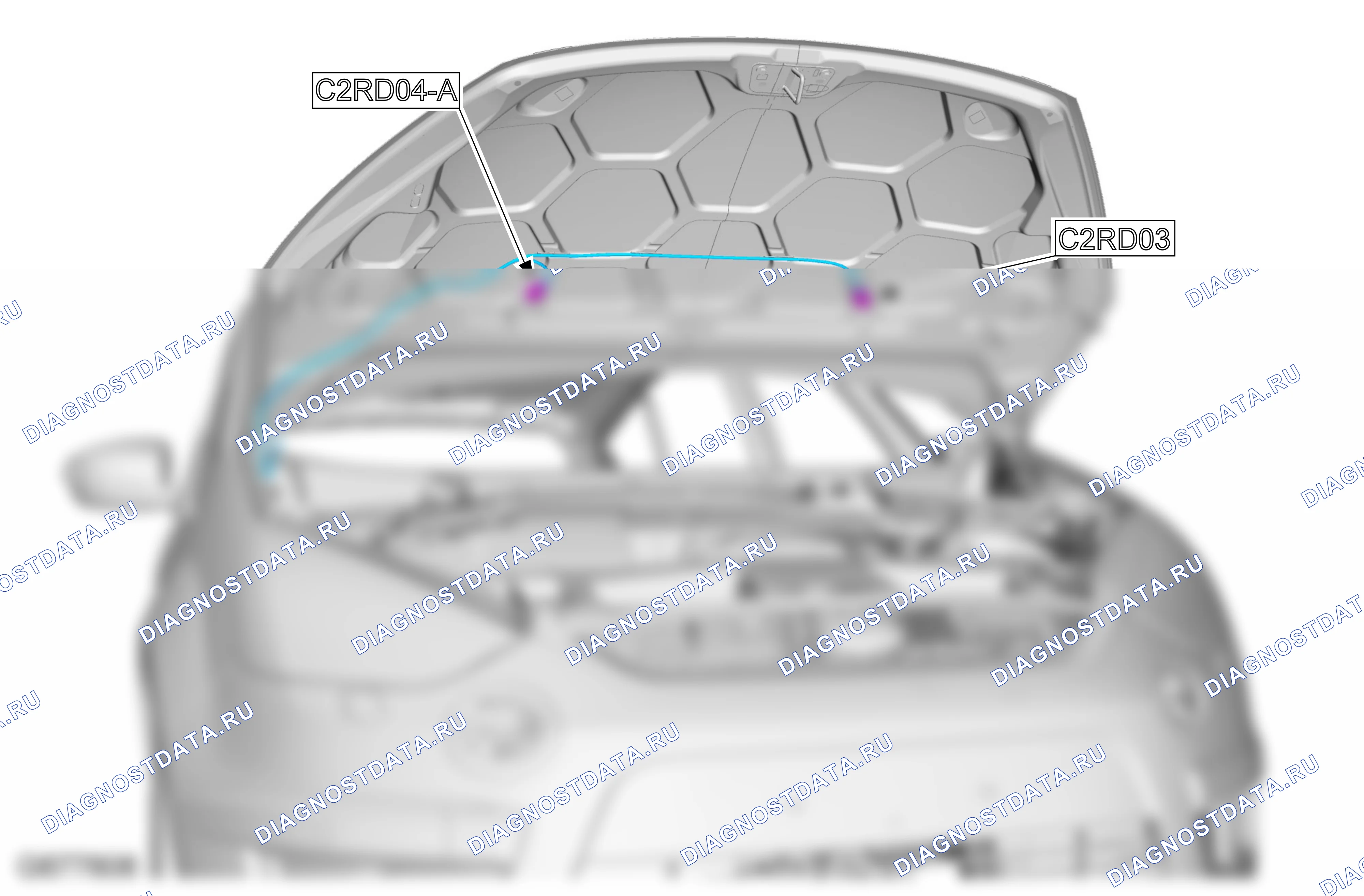 Расположение компонентов — Карта — Капот — Карта — Капот. Ford S-MAX I (2006-2010)
