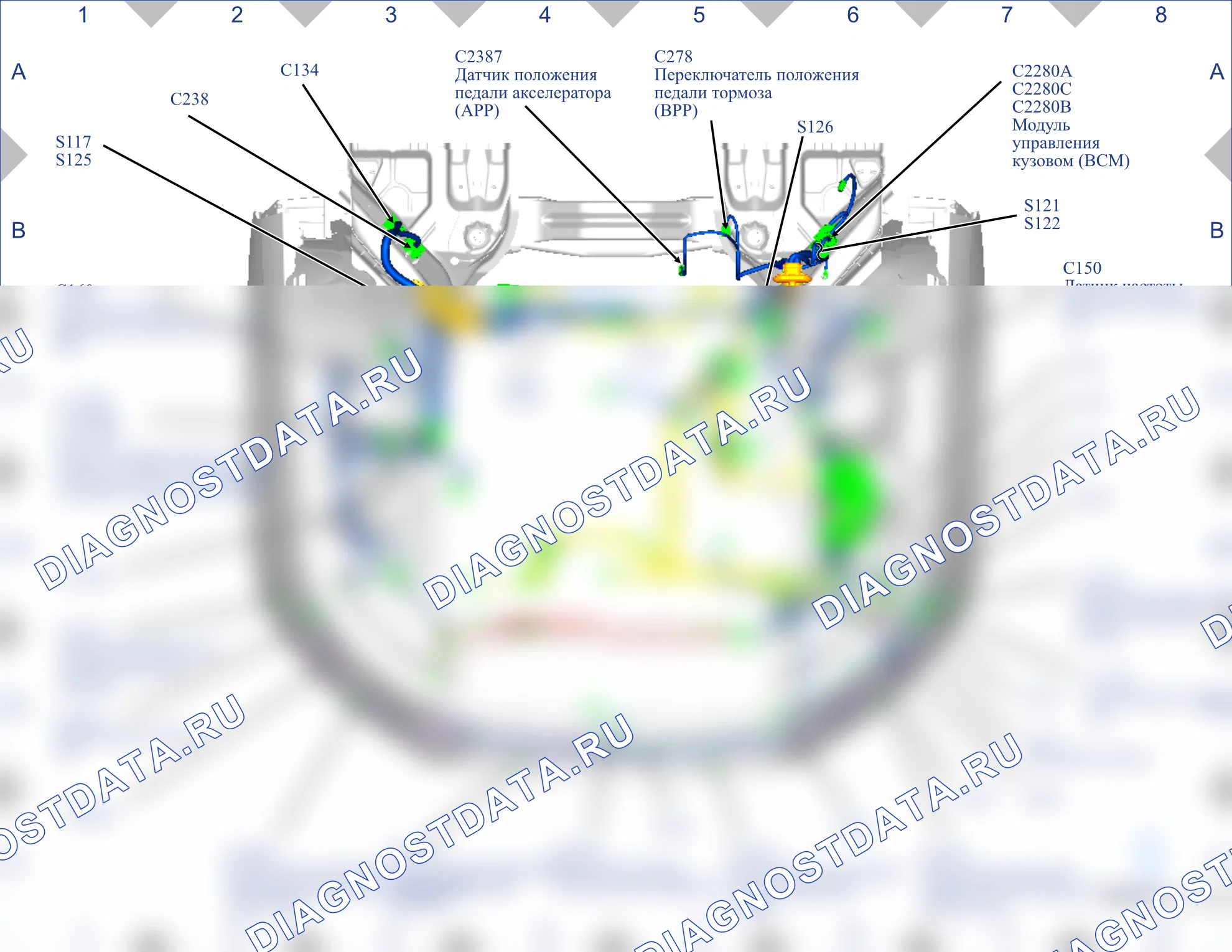 Расположение разъёмов — Карта разъёмов 03 — Карта разъёмов 03. Ford S-MAX II (2015-2019)