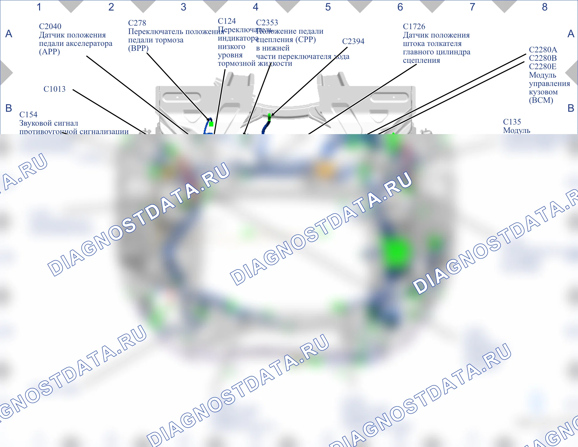 Расположение разъёмов — Карта разъёмов 06 — Карта разъёмов 06. Ford Tourneo Connect III (2021-2024)