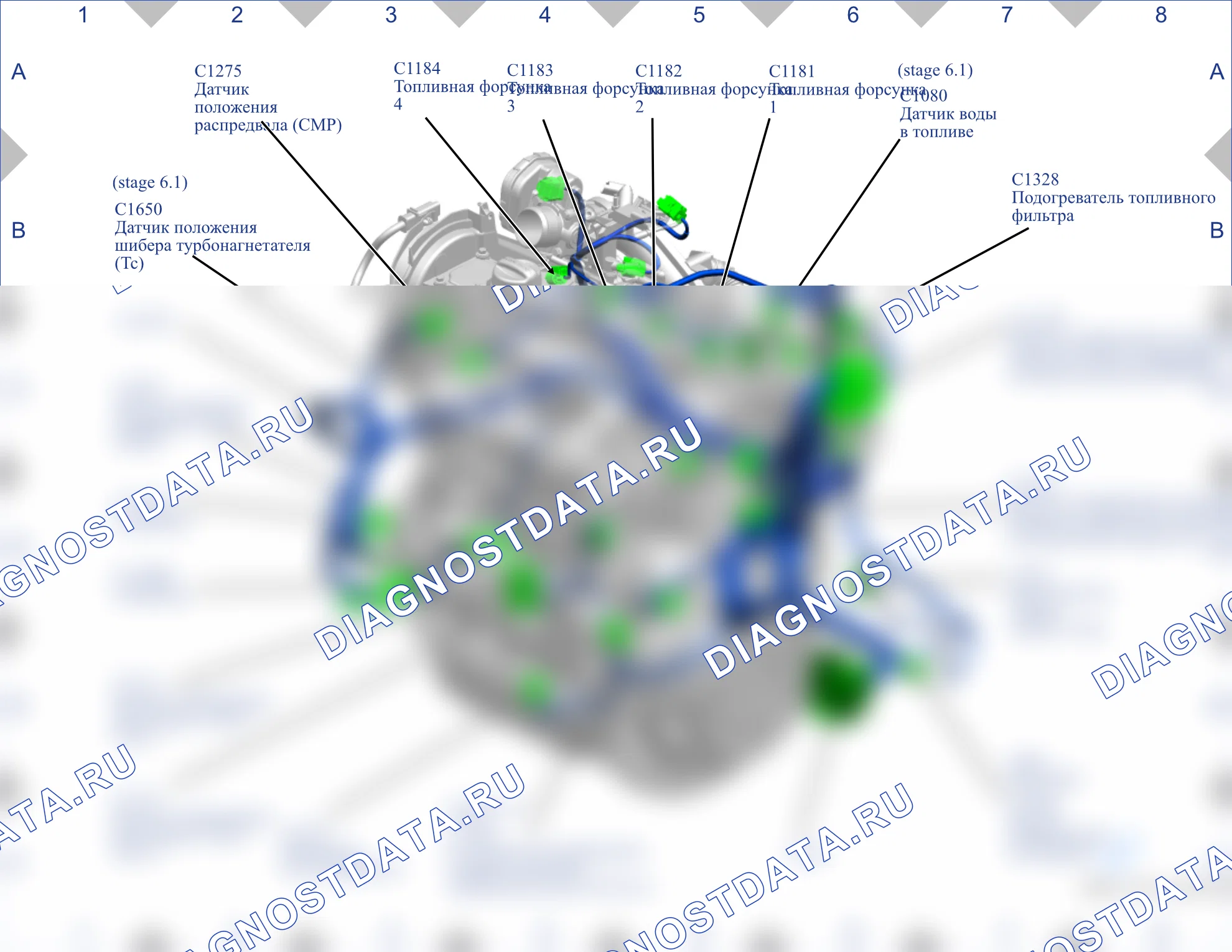 Расположение компонентов — Карта 08 — Карта 08. Ford Tourneo Courier I рестайлинг (2018-2024)