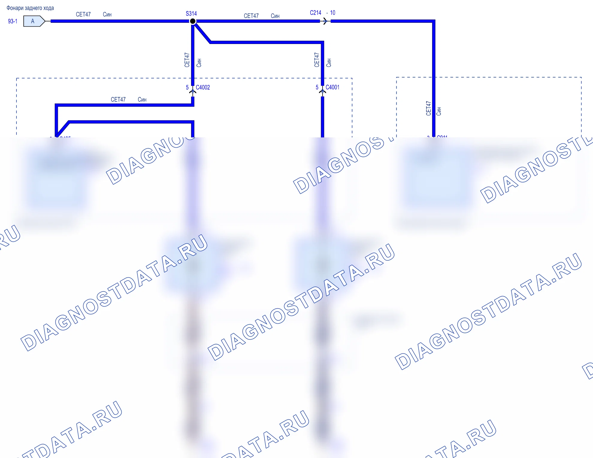 Фонари заднего хода — Базовая схема — Базовая схема. Ford Transit Courier II (2023-2024)