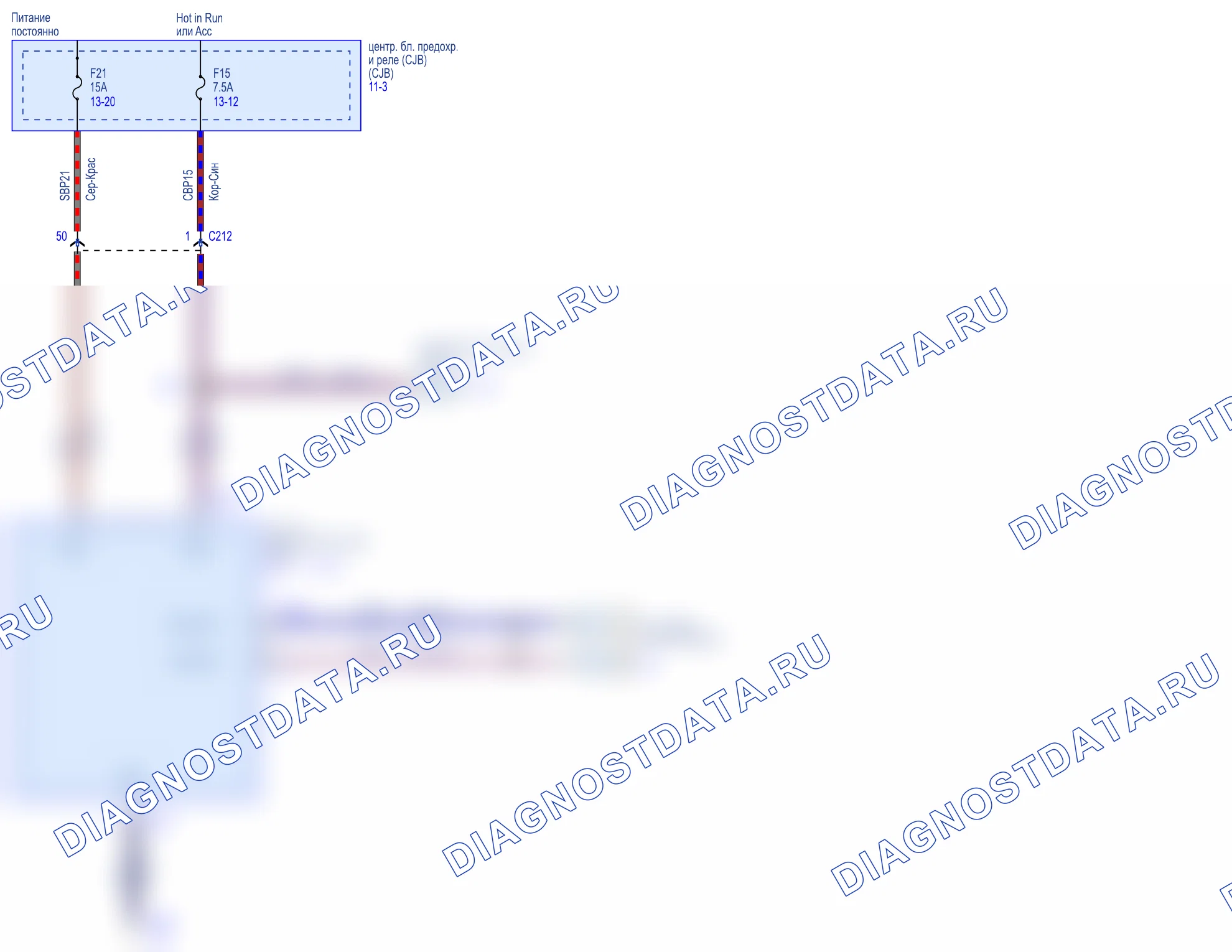Парковочный радар — Базовая схема — Базовая схема, Схема 1 из 7. Ford Transit Courier II (2023-2024)