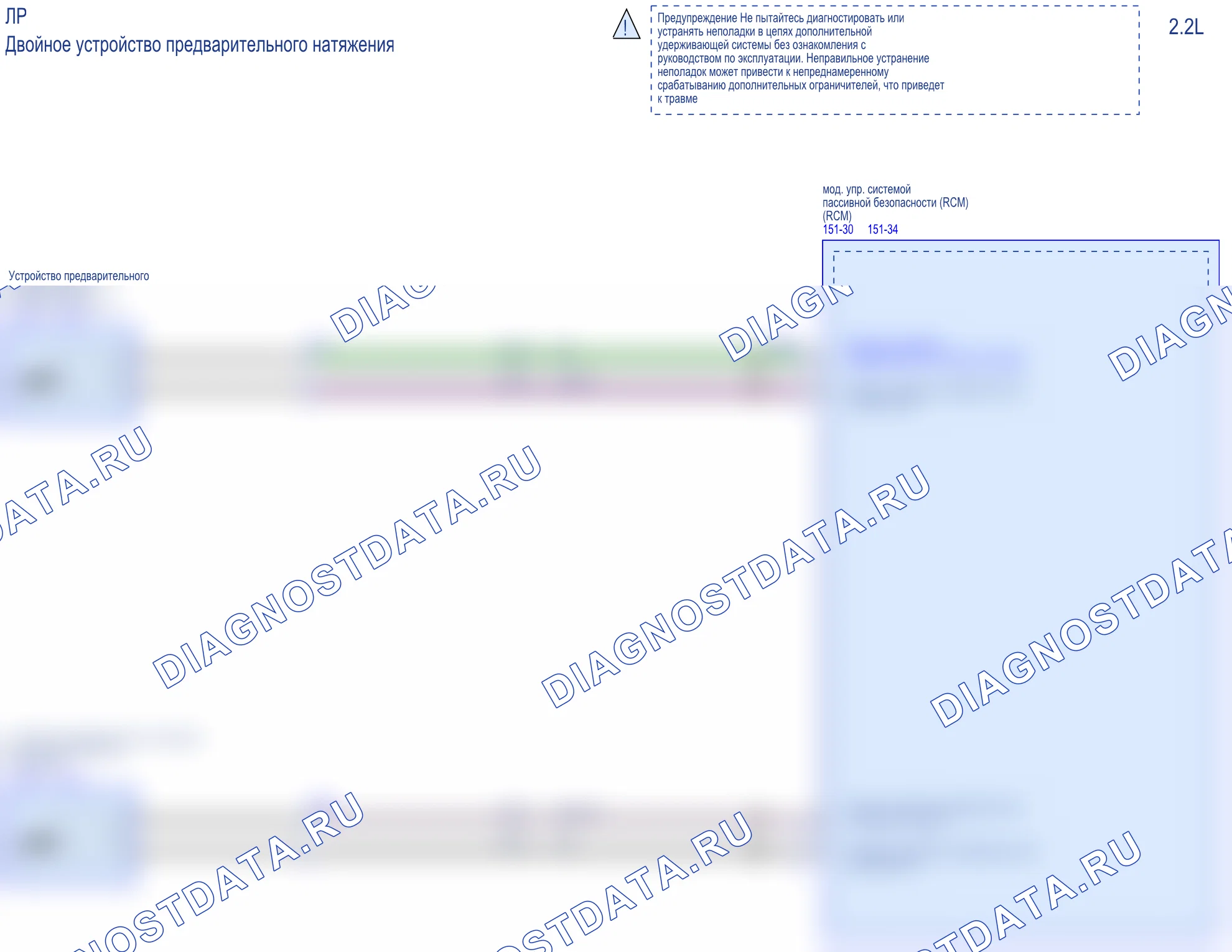 Система пассивной безопасности (SRS) — Базовая схема — Базовая схема, Схема 3 из 6. Ford Transit Custom I рестайлинг (2017-2024)