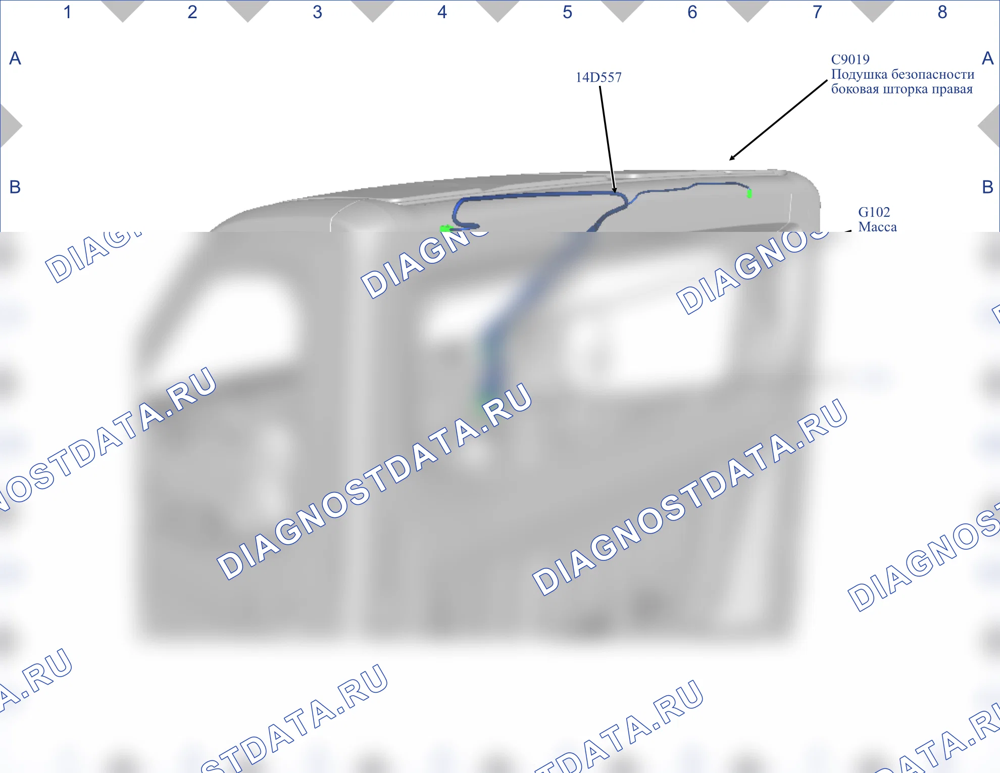 Точки заземления — Карта масс 57 — Карта масс 57. Ford Transit VIII (2013-2024)