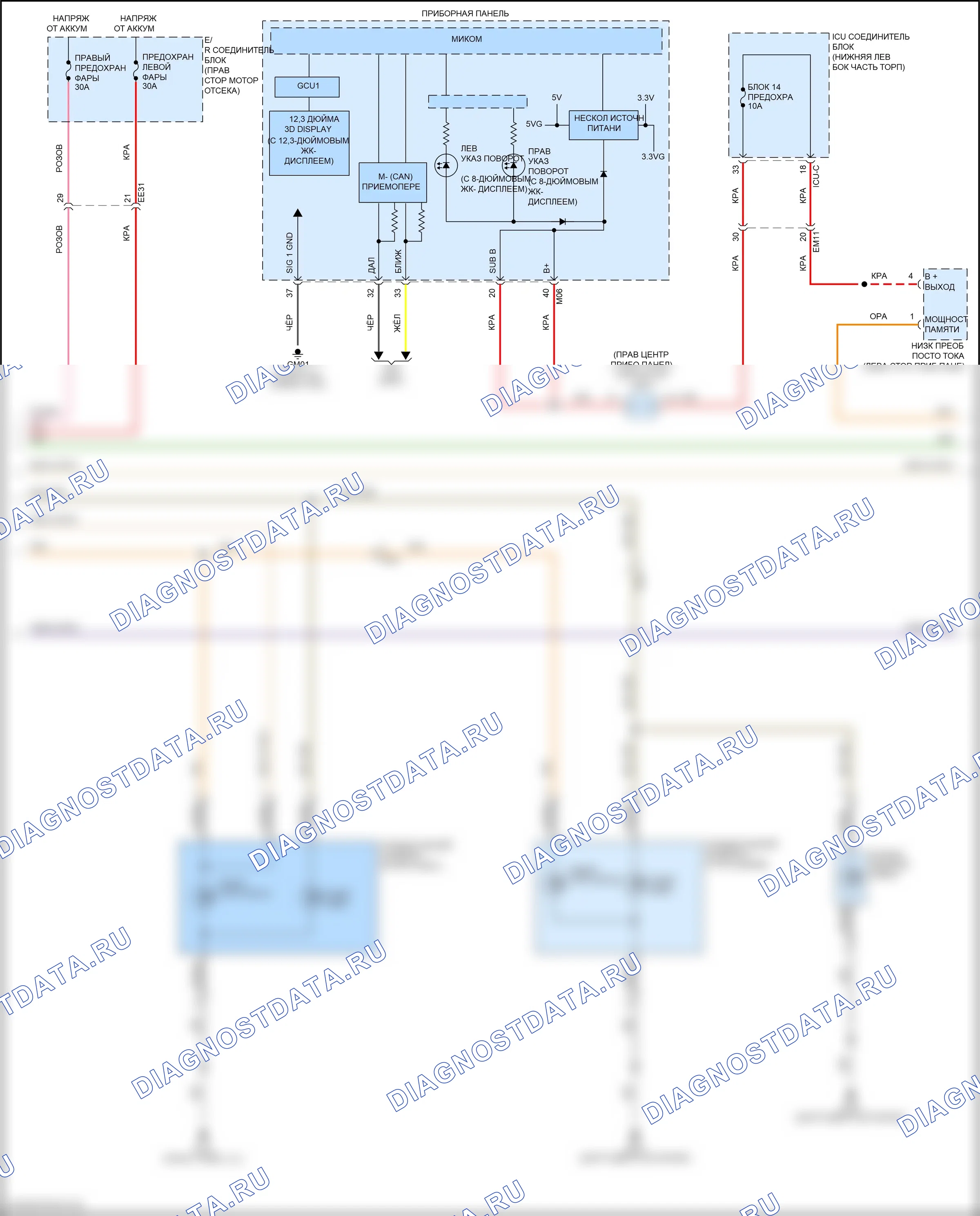Фары и фонари — Электросхема фар и фонарей — Электросхема фар и фонарей (3 из 4). Genesis GV70 I (2020-2024)