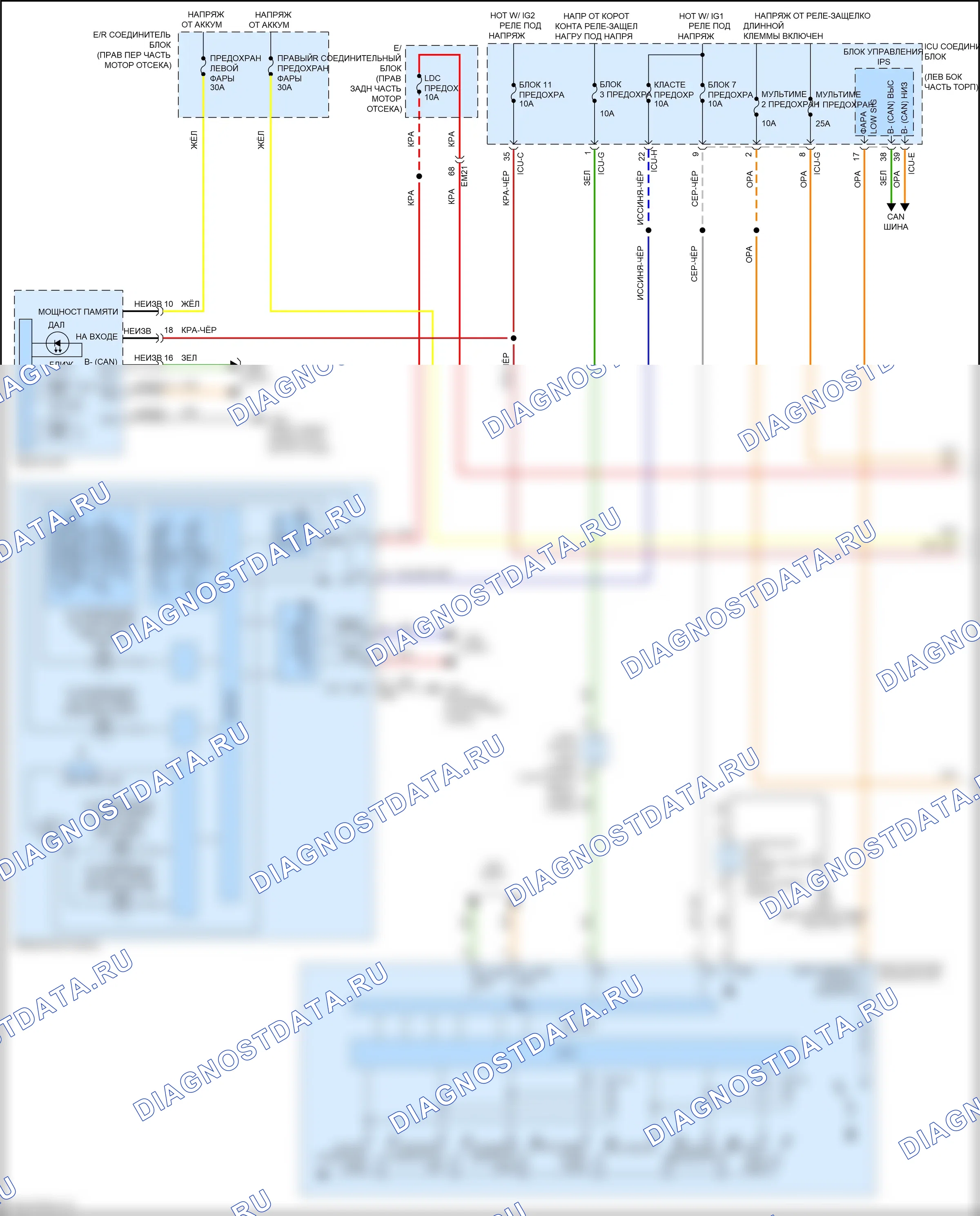 Фары — Электросхема фар — Электросхема фар (1 из 2). Genesis GV80 I рестайлинг (2023-2024)