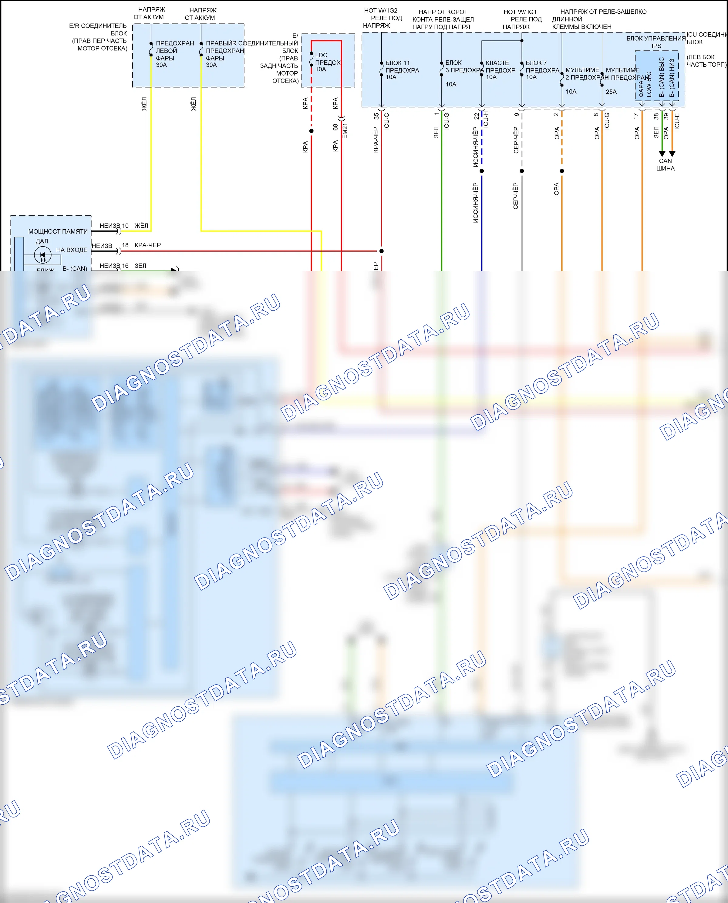Фары — Электросхема фар — Электросхема фар (1 из 2). Genesis GV80 I (2020-2023)