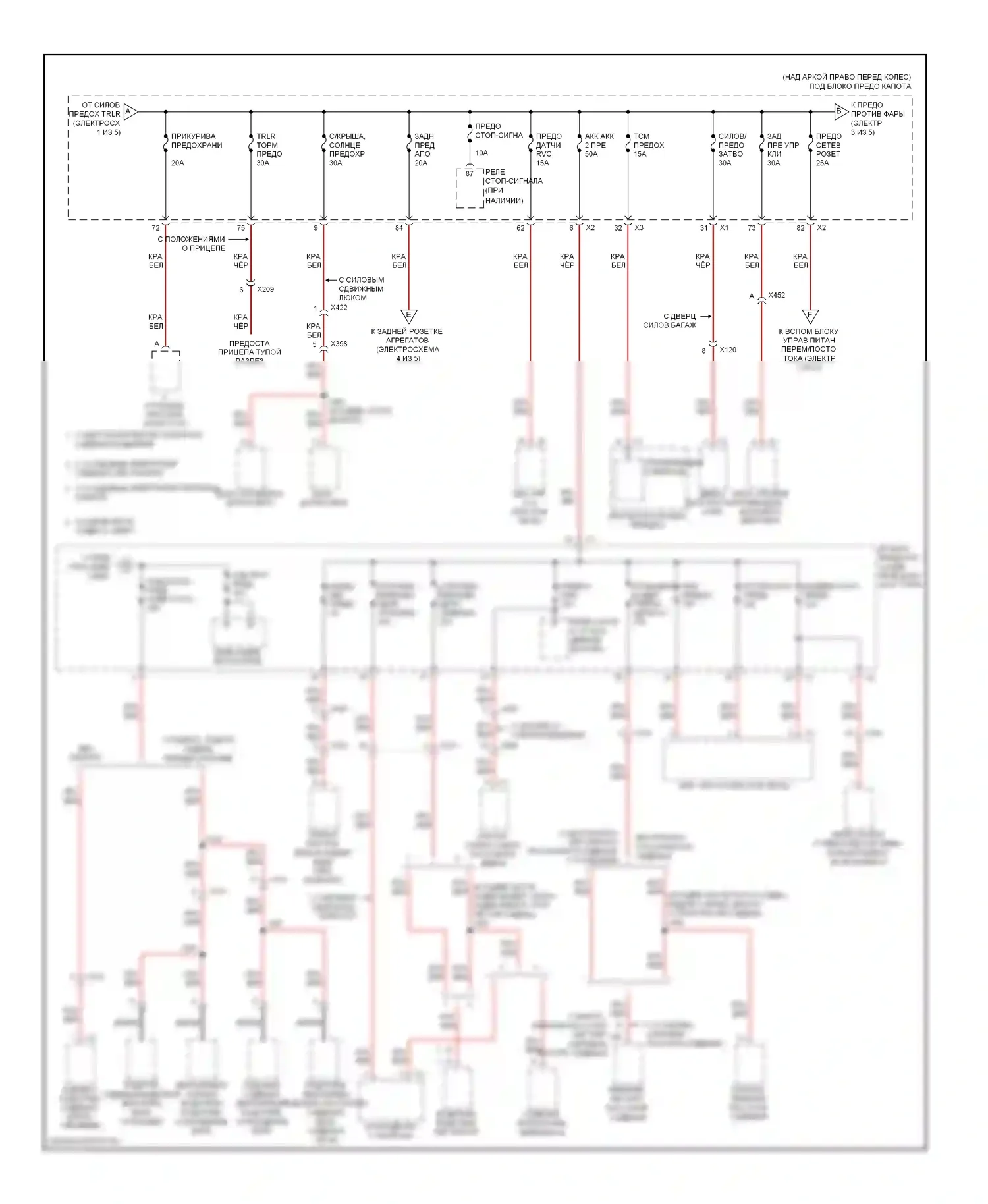 Блок предохранителей и реле — Электросхема блока предохранителей реле — Электросхема блока предохранителей реле (2 из 5). GMC Acadia I (2006-2013)