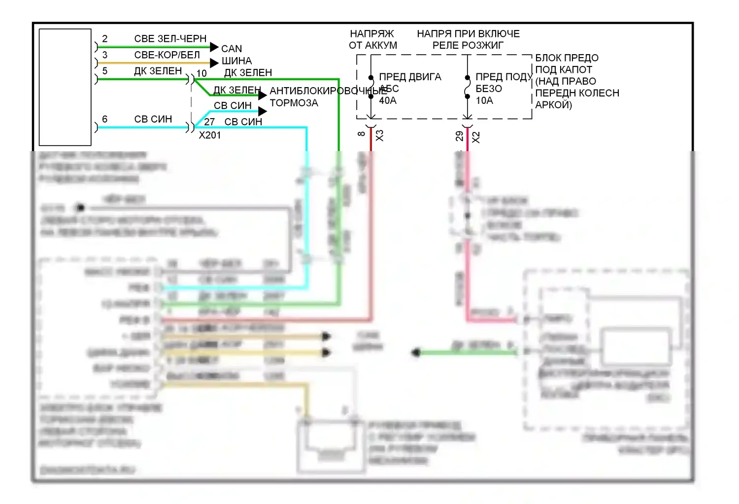 Электроусилитель руля — Электросхема электроусилителя руля — Электросхема электроусилителя руля. GMC Acadia I (2006-2013)