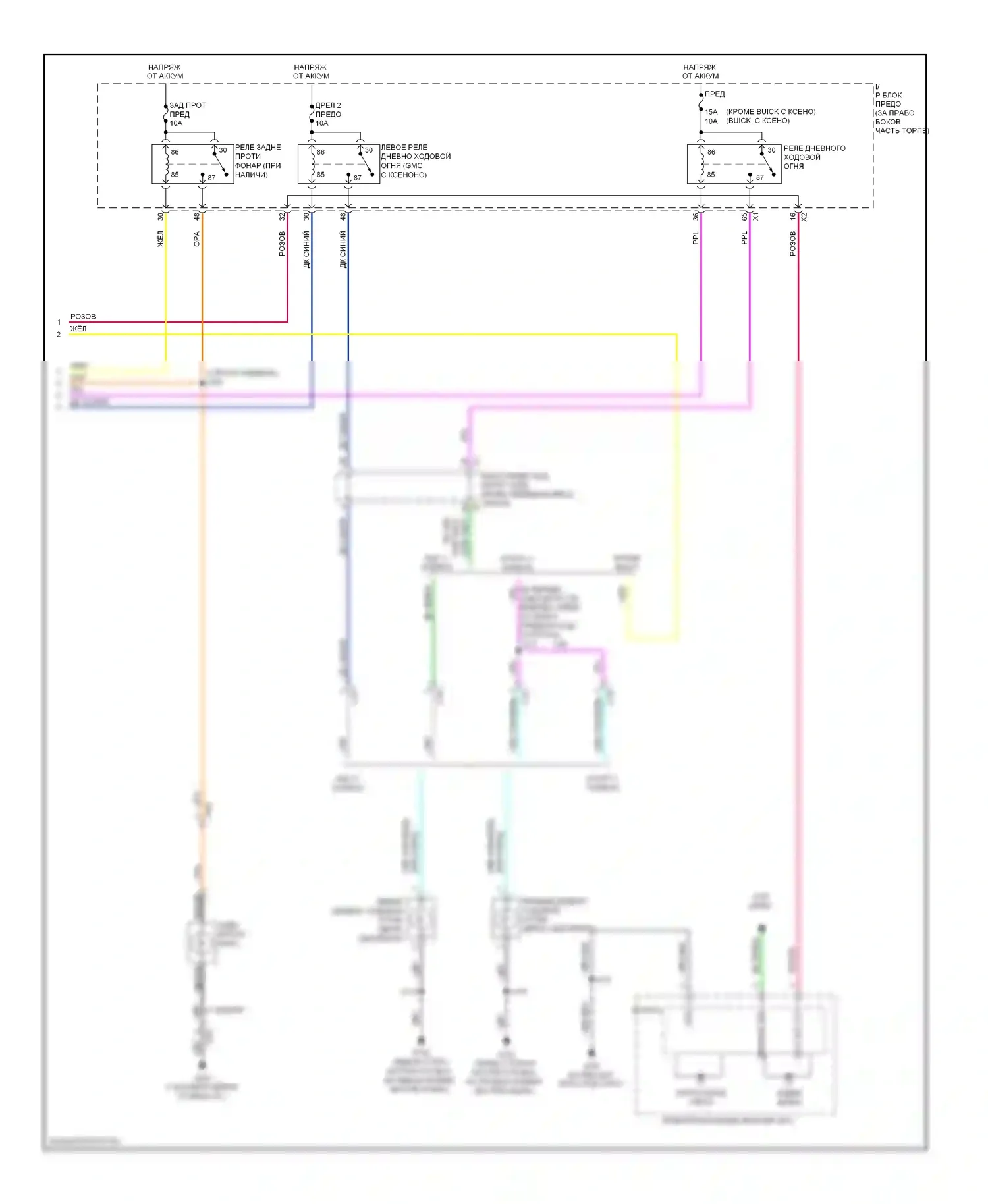 Фары — Электросхема фар — Электросхема фар (3 из 3). GMC Acadia I (2006-2013)