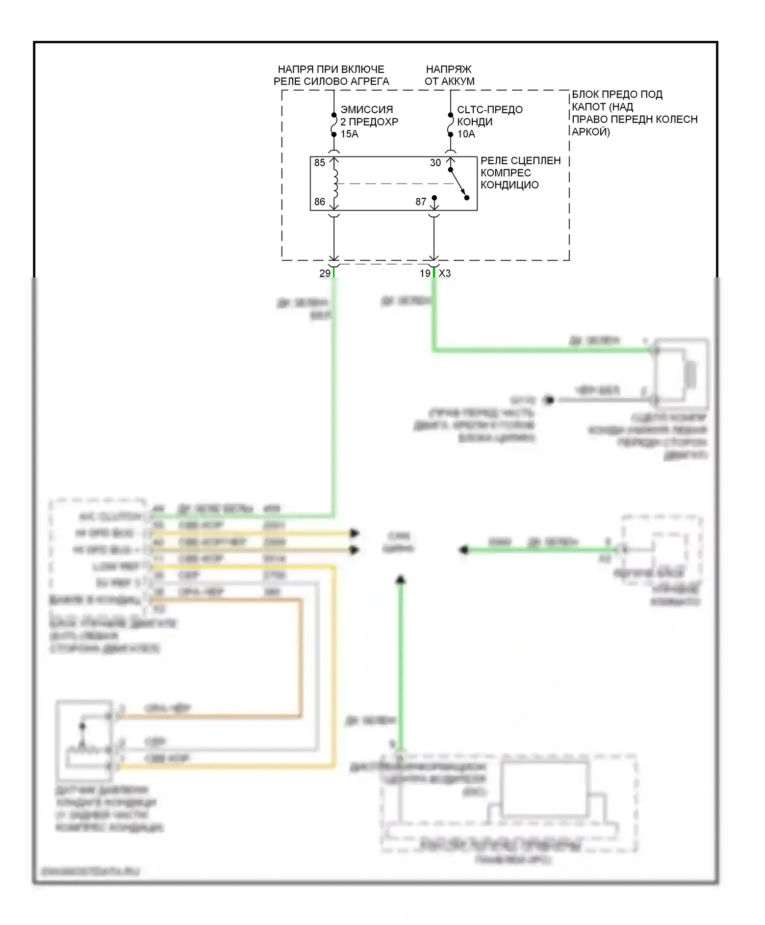 Кондиционирование воздуха — Электросхема компрессора, авто кондиционер — Электросхема компрессора, авто кондиционер. GMC Acadia I (2006-2013)