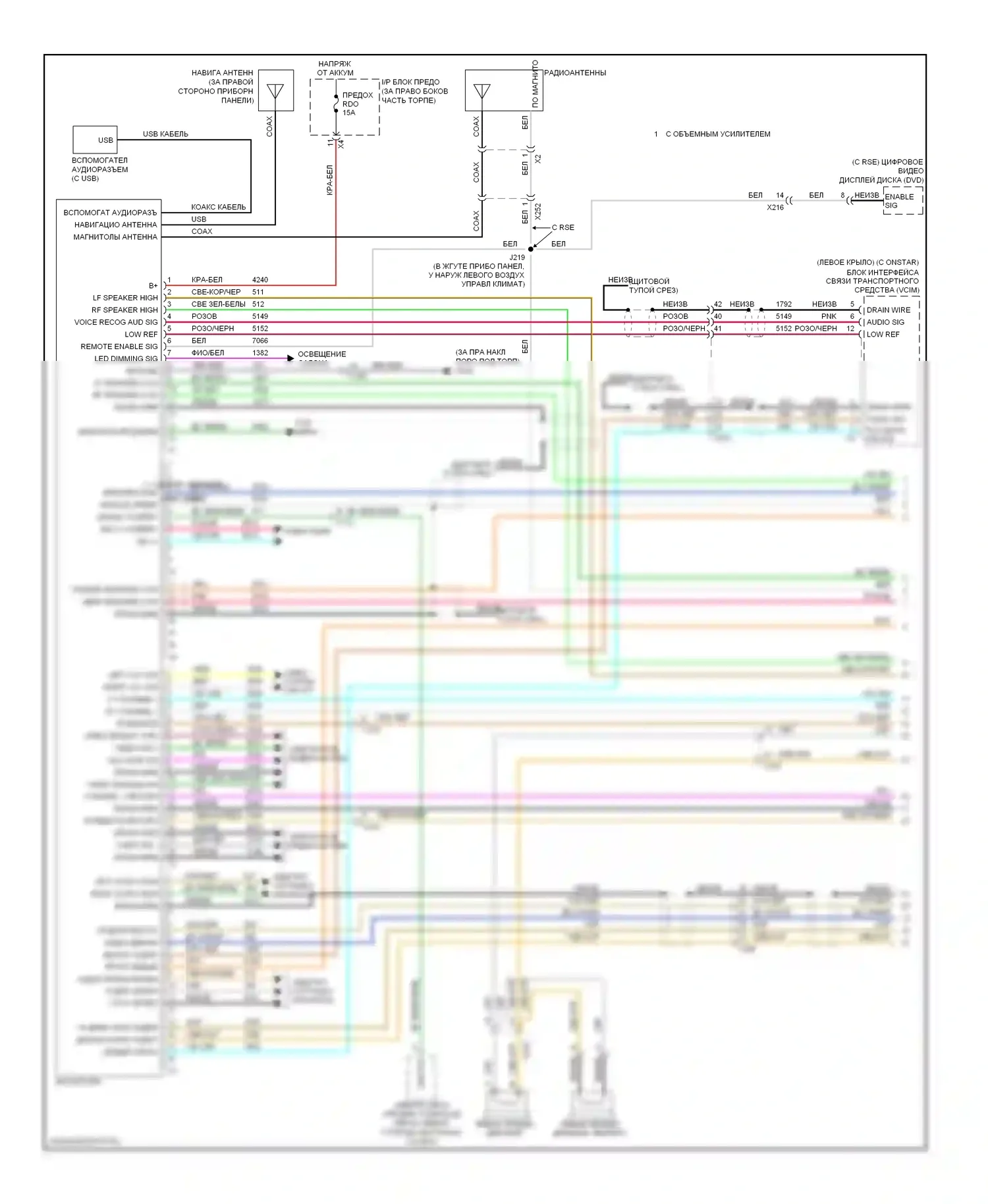 Магнитола — Электросхема магнитолы, премиум — Электросхема магнитолы, премиум (1 из 3). GMC Acadia I (2006-2013)