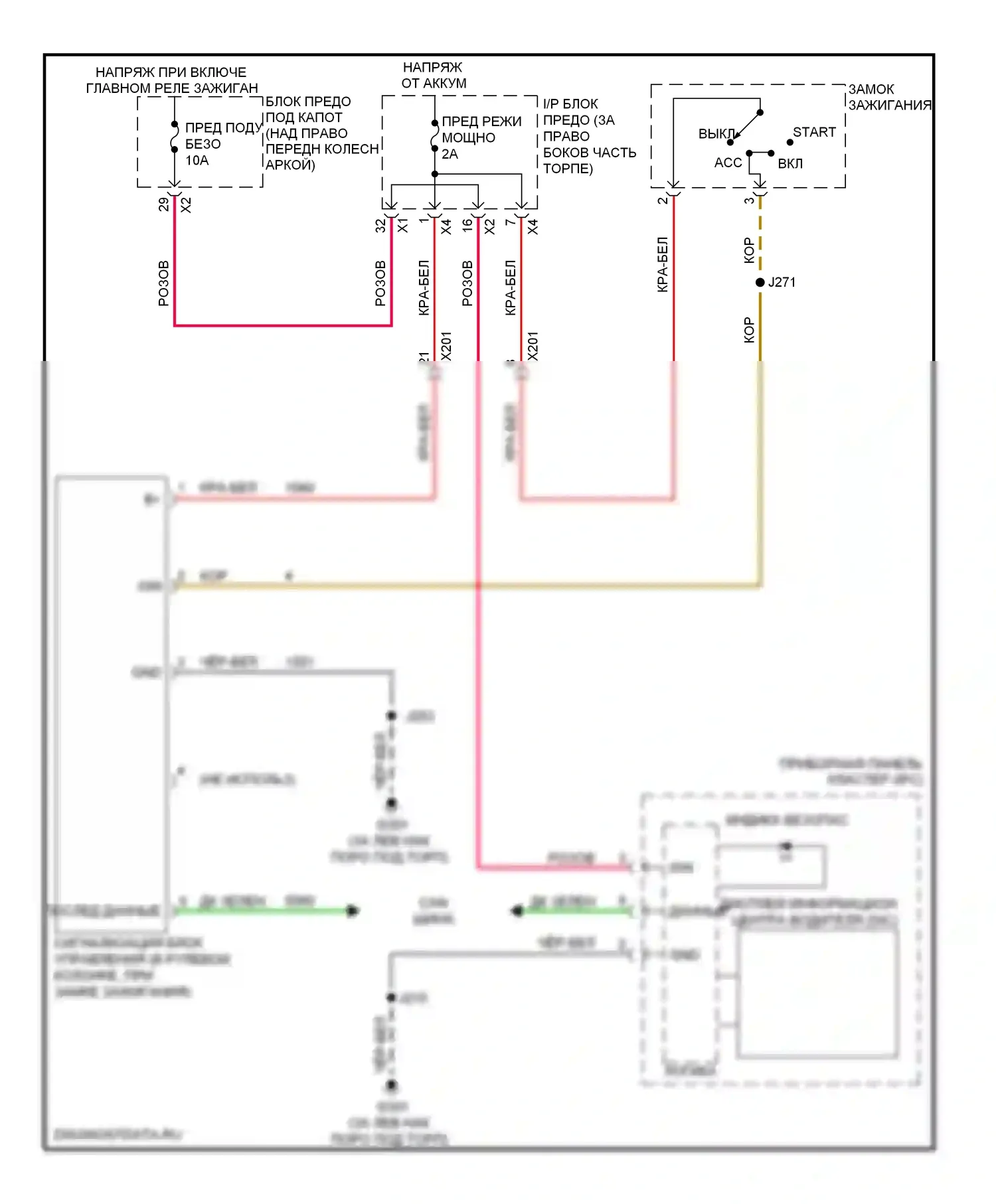 Сигнализация — Электросхема пассажирского ключа — Электросхема пассажирского ключа. GMC Acadia I (2006-2013)