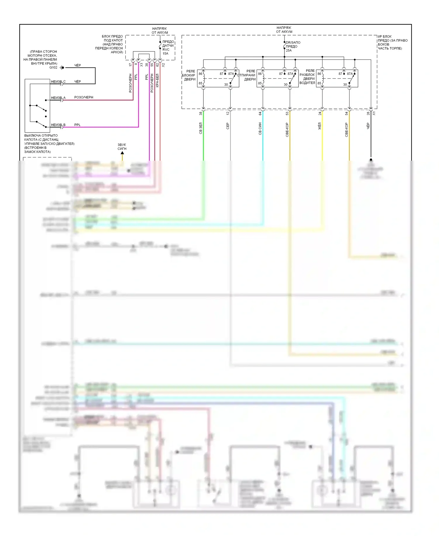 Сигнализация — Электросхема с защитой от взлома, без экспресс-стёкол вверх/вниз — Электросхема с защитой от взлома, без экспресс-стёкол вверх/вниз (1 из 2). GMC Acadia I (2006-2013)
