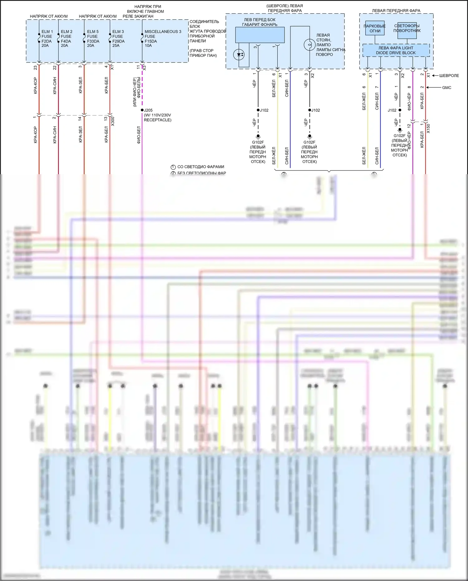Фары и фонари — Электросхема фар и фонарей — Электросхема фар и фонарей (2 из 5). GMC Canyon III (2022-2024)