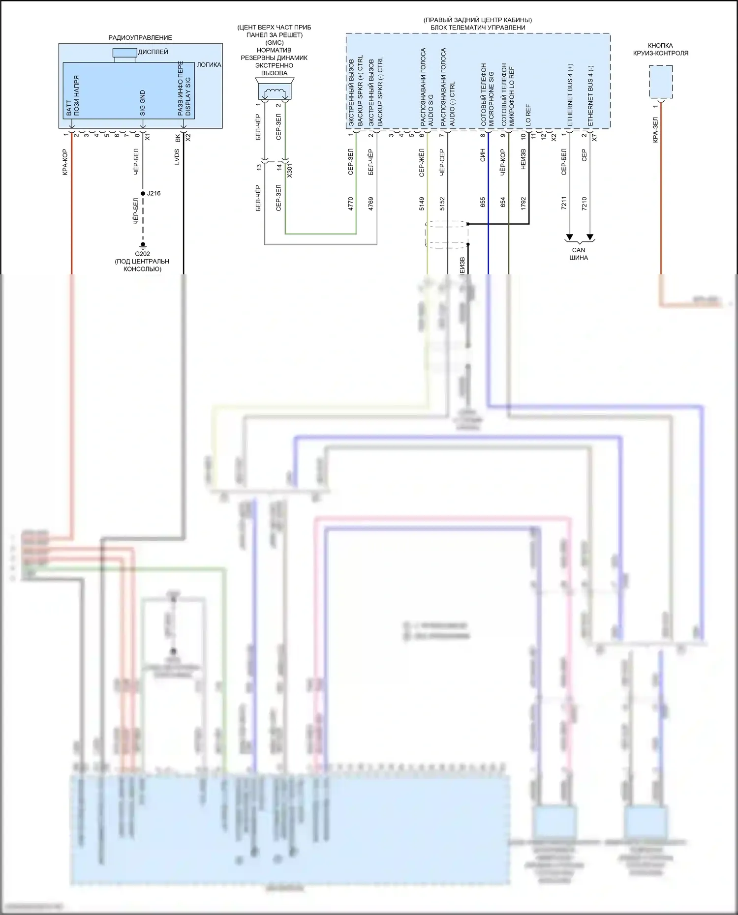 Магнитола — Электросхема магнитолы, без усилителя — Электросхема магнитолы, без усилителя (3 из 4). GMC Canyon III (2022-2024)