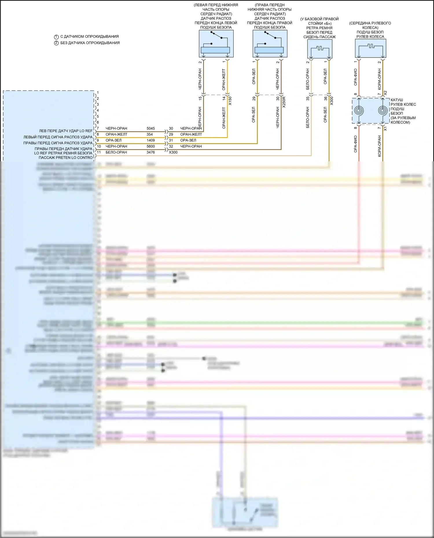 Подушки безопасности — Электросхема подушек безопасности — Электросхема подушек безопасности (1 из 3). GMC Canyon III (2022-2024)