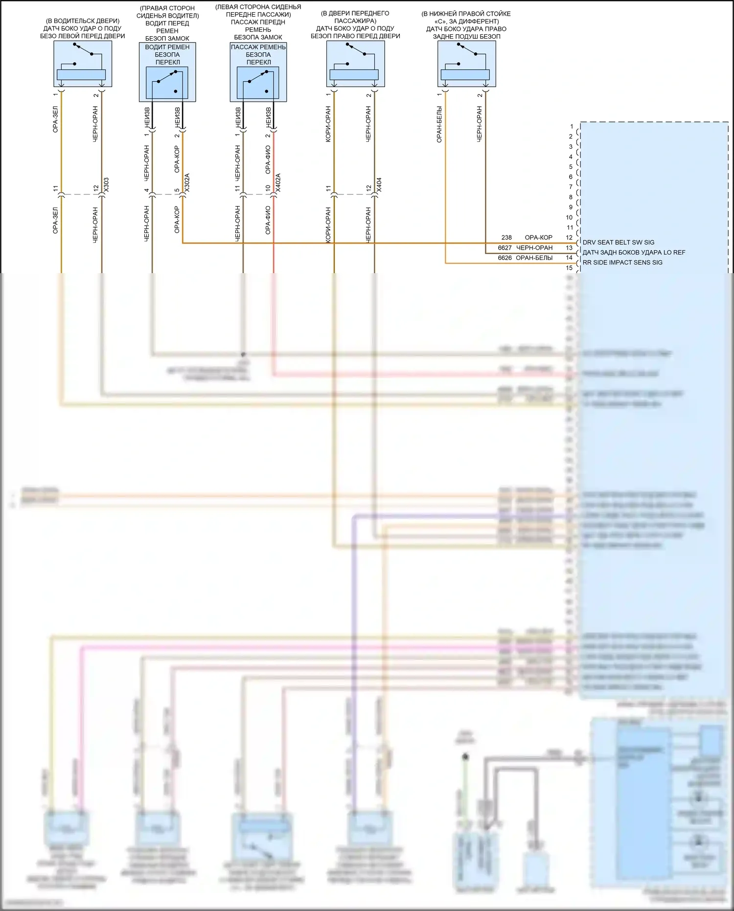 Подушки безопасности — Электросхема подушек безопасности — Электросхема подушек безопасности (3 из 3). GMC Canyon III (2022-2024)