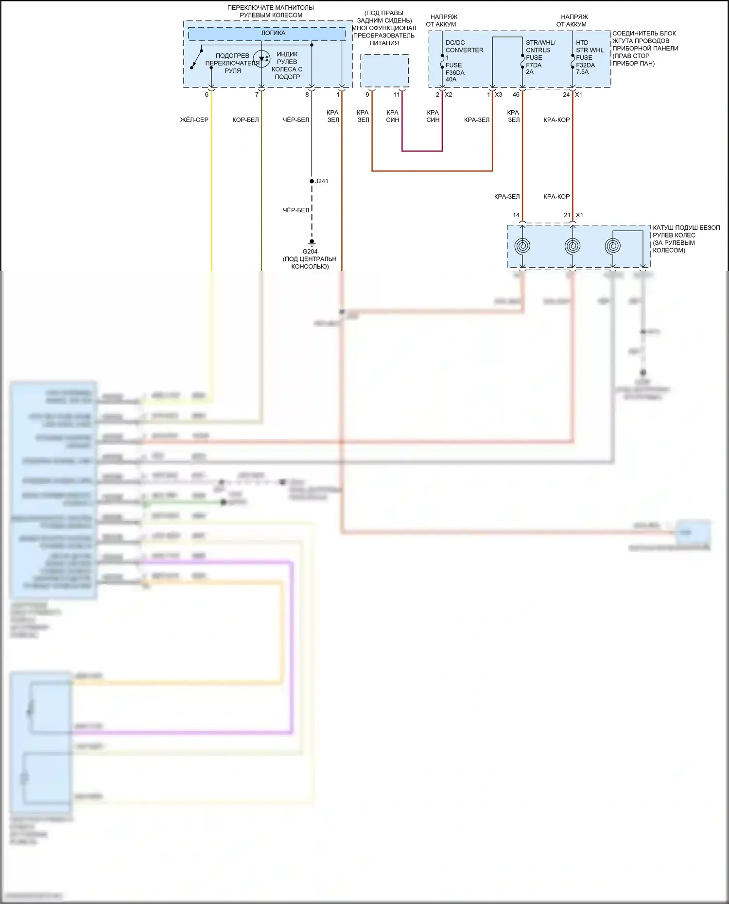 Сиденья — Электросхема рулевого колеса с подогревом — Электросхема рулевого колеса с подогревом. GMC Canyon III (2022-2024)