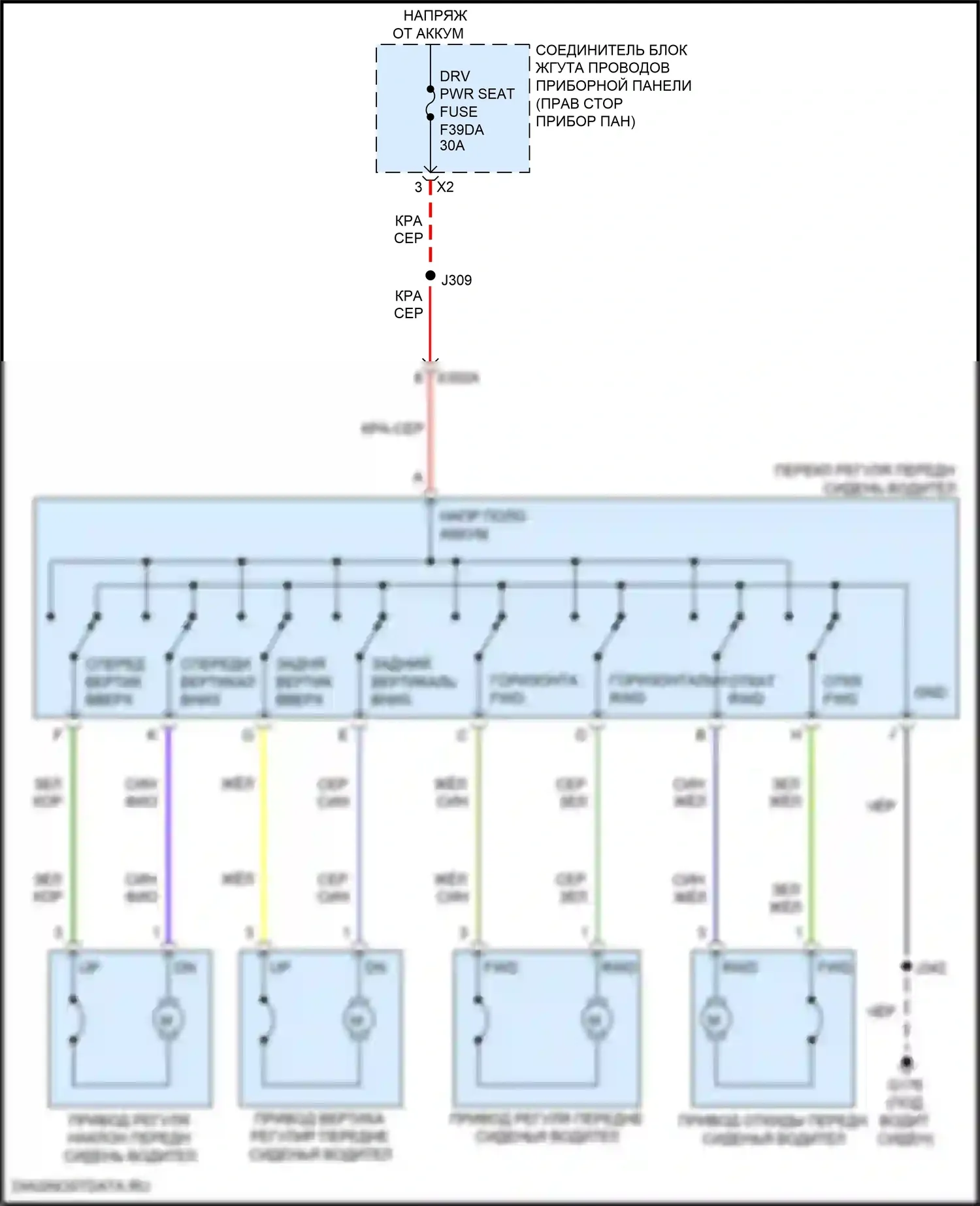 Сиденья — Питание водительского сиденья электросхема — Питание водительского сиденья электросхема. GMC Canyon III (2022-2024)