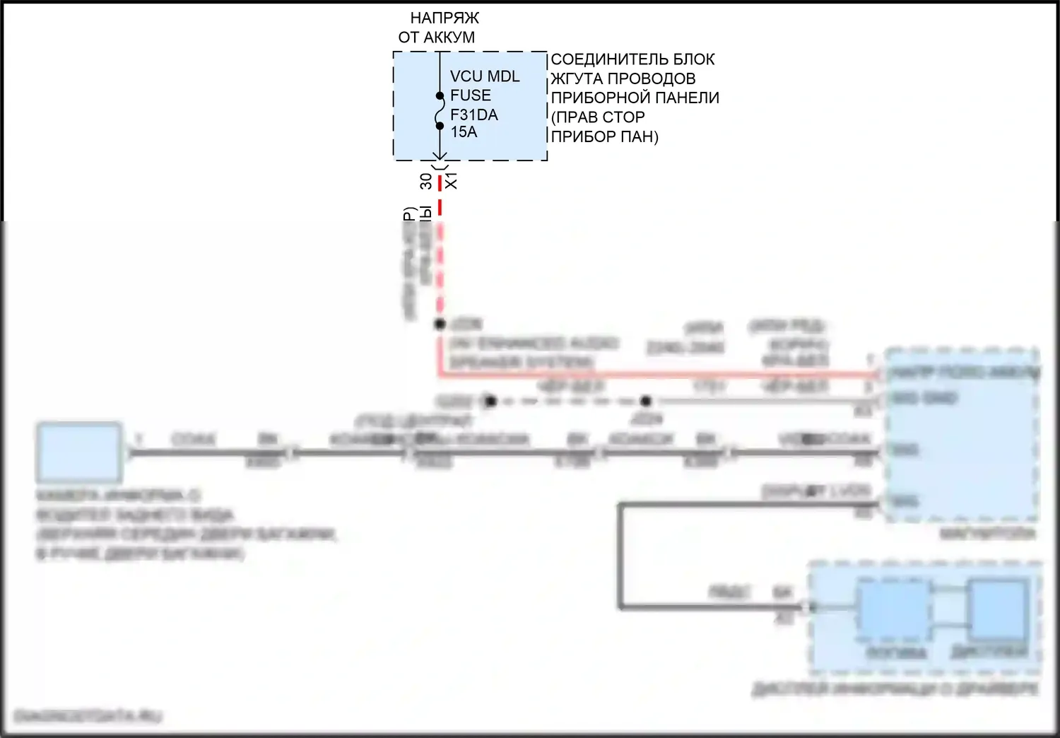 Системы помощи водителю — Электросхема камеры заднего вида — Электросхема камеры заднего вида. GMC Canyon III (2022-2024)