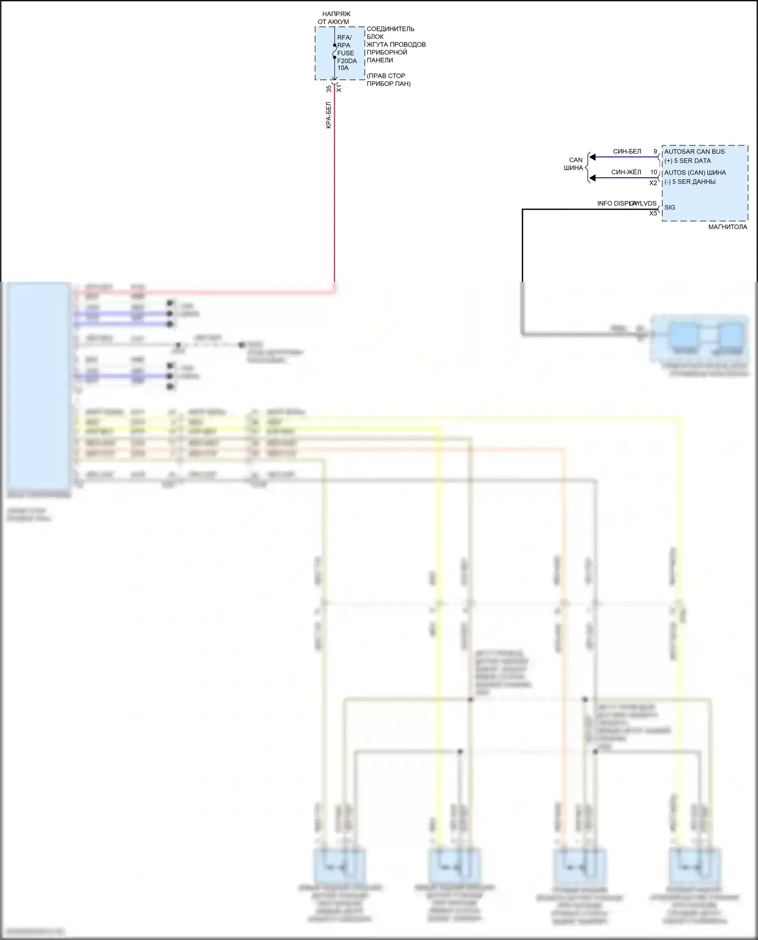 Системы помощи водителю — Электросхема парктроника — Электросхема парктроника. GMC Canyon III (2022-2024)