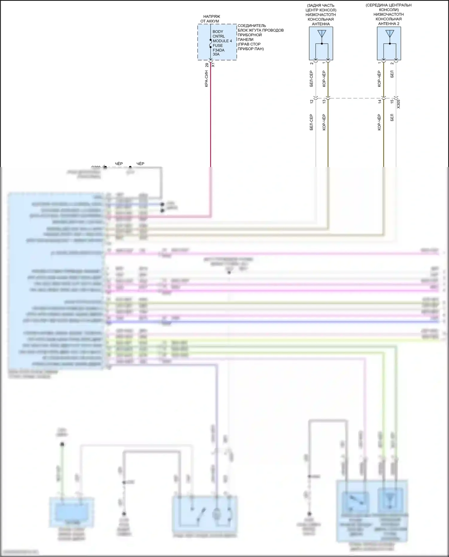 Центральный замок — Электросхема центрального замка, с пассивным бесключевым доступом — Электросхема центрального замка, с пассивным бесключевым доступом (1 из 4). GMC Canyon III (2022-2024)