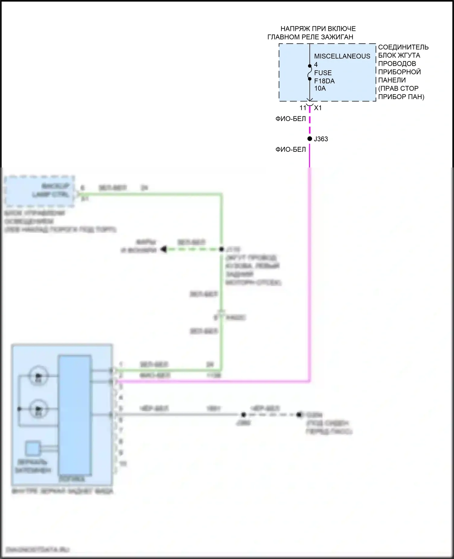 Управление зеркалами заднего вида — Электросхема электрохромного зеркала — Электросхема электрохромного зеркала. GMC Canyon III (2022-2024)