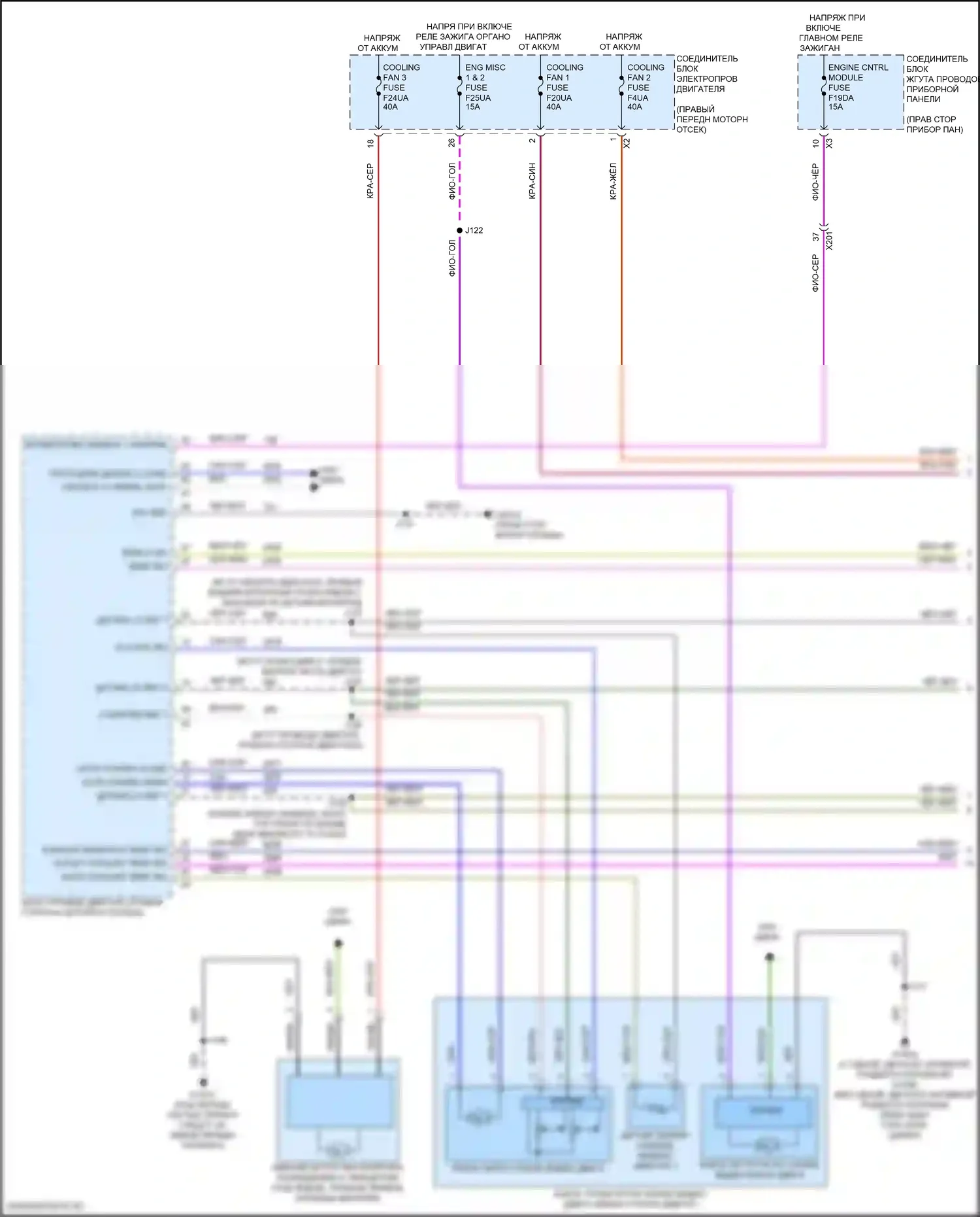 Вентилятор охлаждения — Электросхема вентилятора охлаждения — Электросхема вентилятора охлаждения (1 из 2). GMC Canyon III (2022-2024)