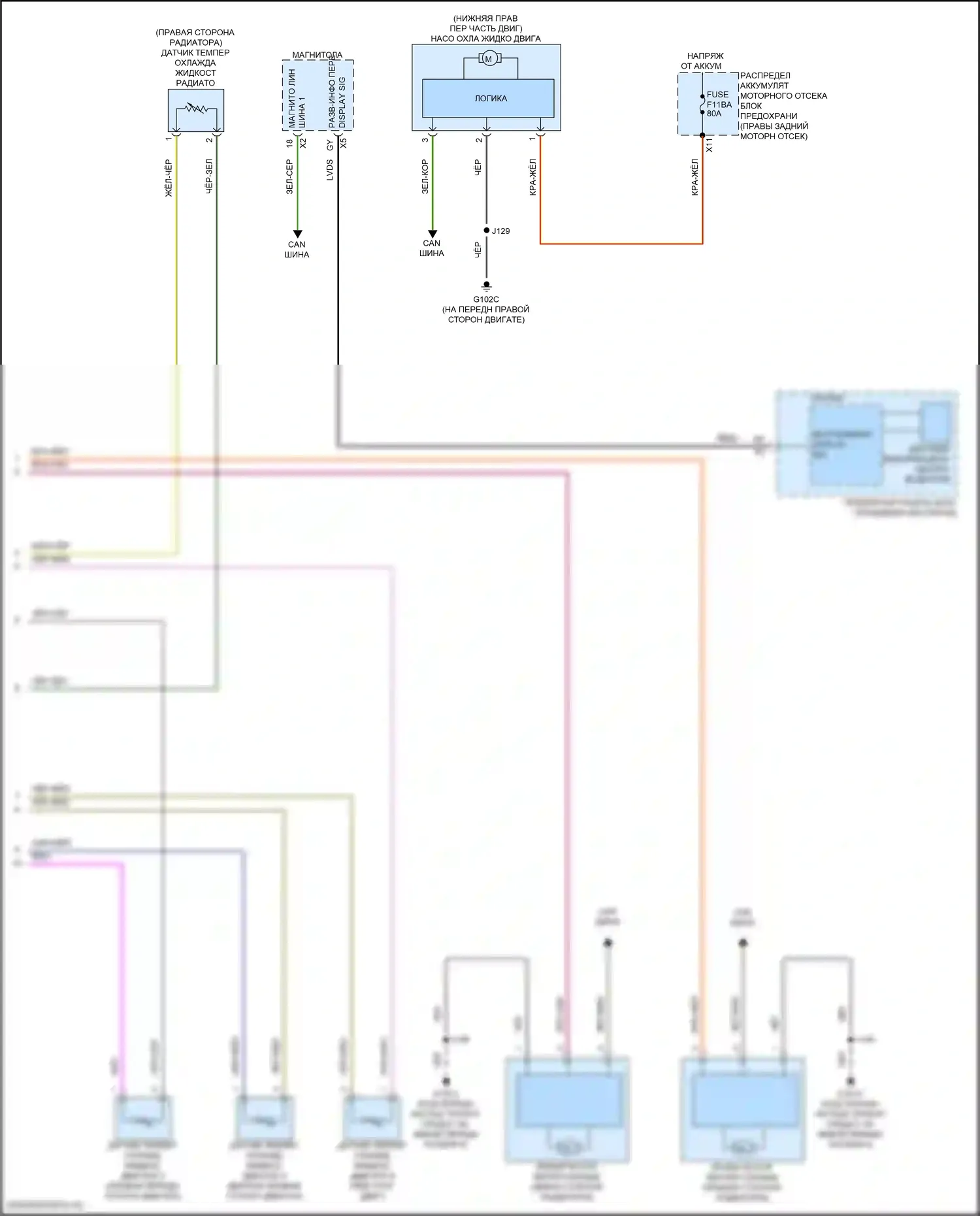 Вентилятор охлаждения — Электросхема вентилятора охлаждения — Электросхема вентилятора охлаждения (2 из 2). GMC Canyon III (2022-2024)