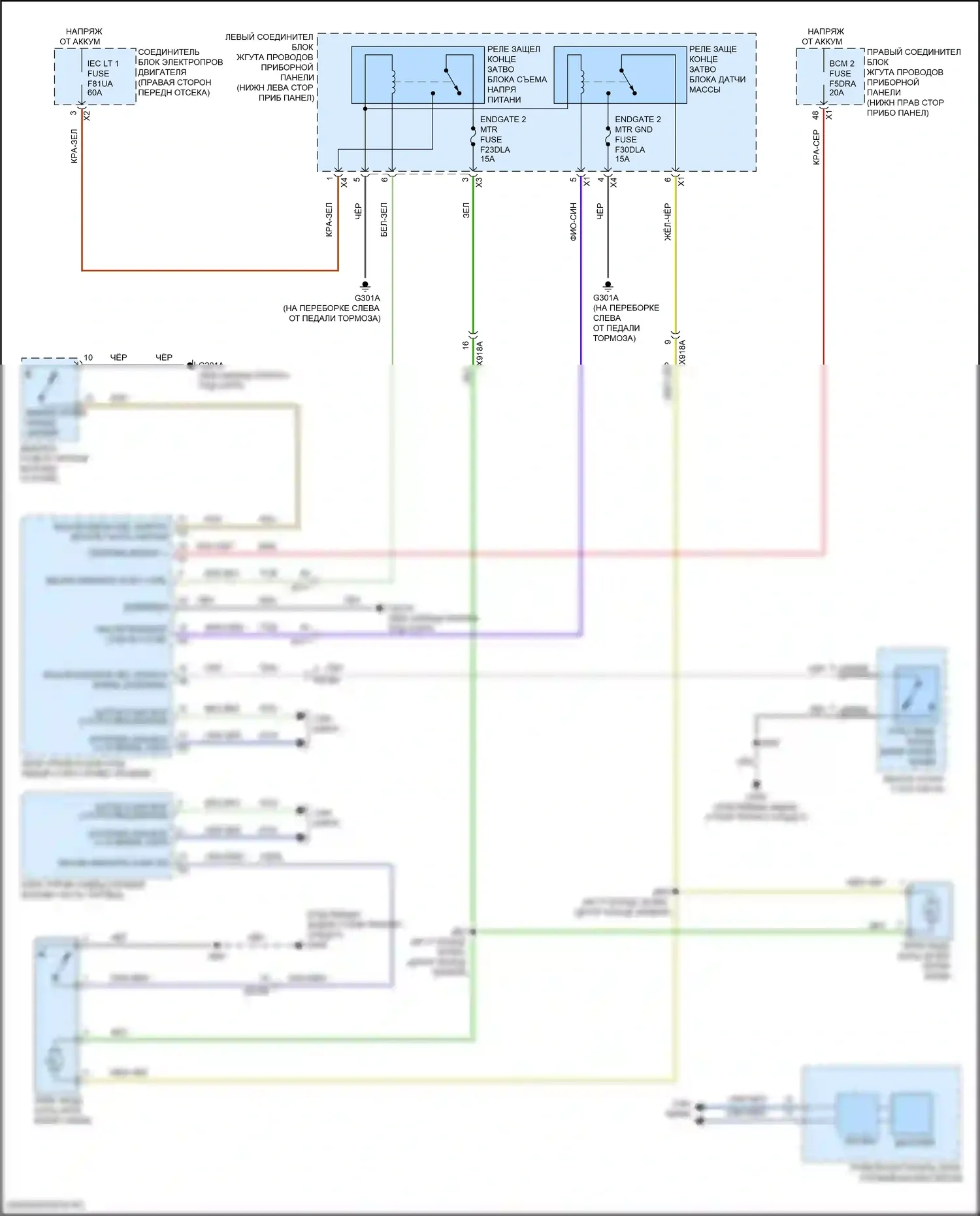 Багажник, задняя дверь, лючок топливного бака — Электросхема концевого затвора, первичная — Электросхема концевого затвора, первичная. GMC Hummer EV I (2021-2024)