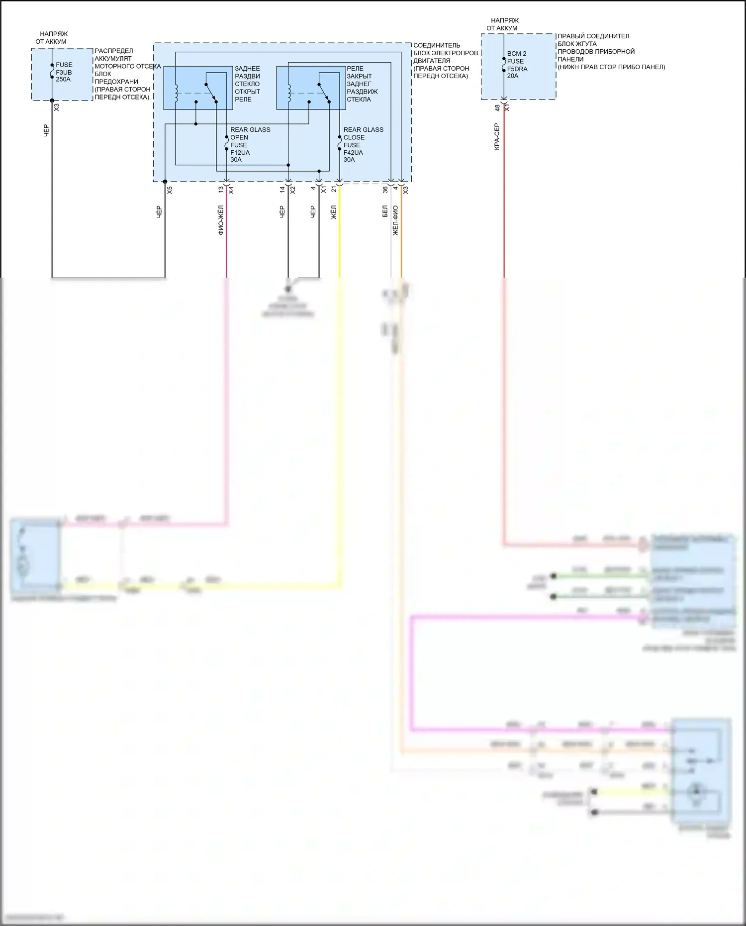 Стеклоподъемники — Электросхема раздвижного заднего стекла — Электросхема раздвижного заднего стекла. GMC Hummer EV I (2021-2024)