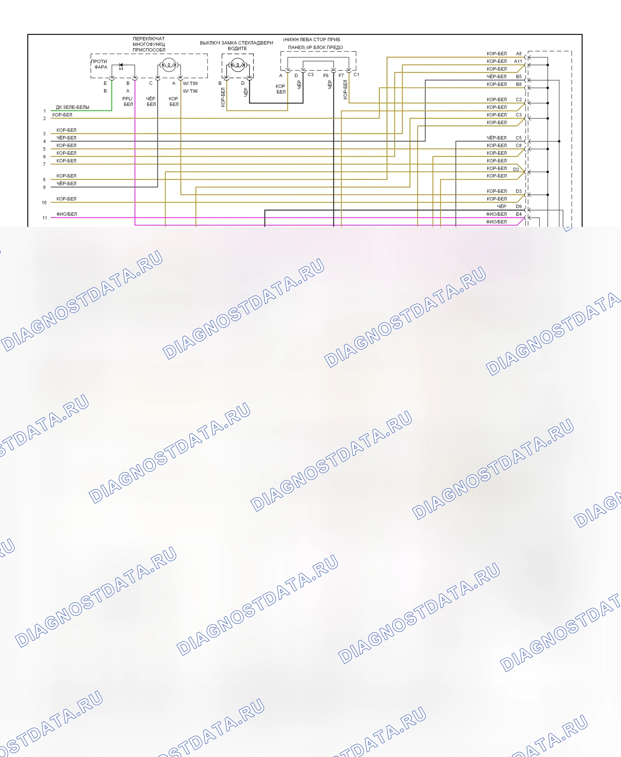 ВНУТРЕННЕЕ ОСВЕЩЕНИЕ — Электросхема освещения КИП — Электросхема освещения КИП (3 из 3). GMC Sierra 2500 HD  (2002-2012)