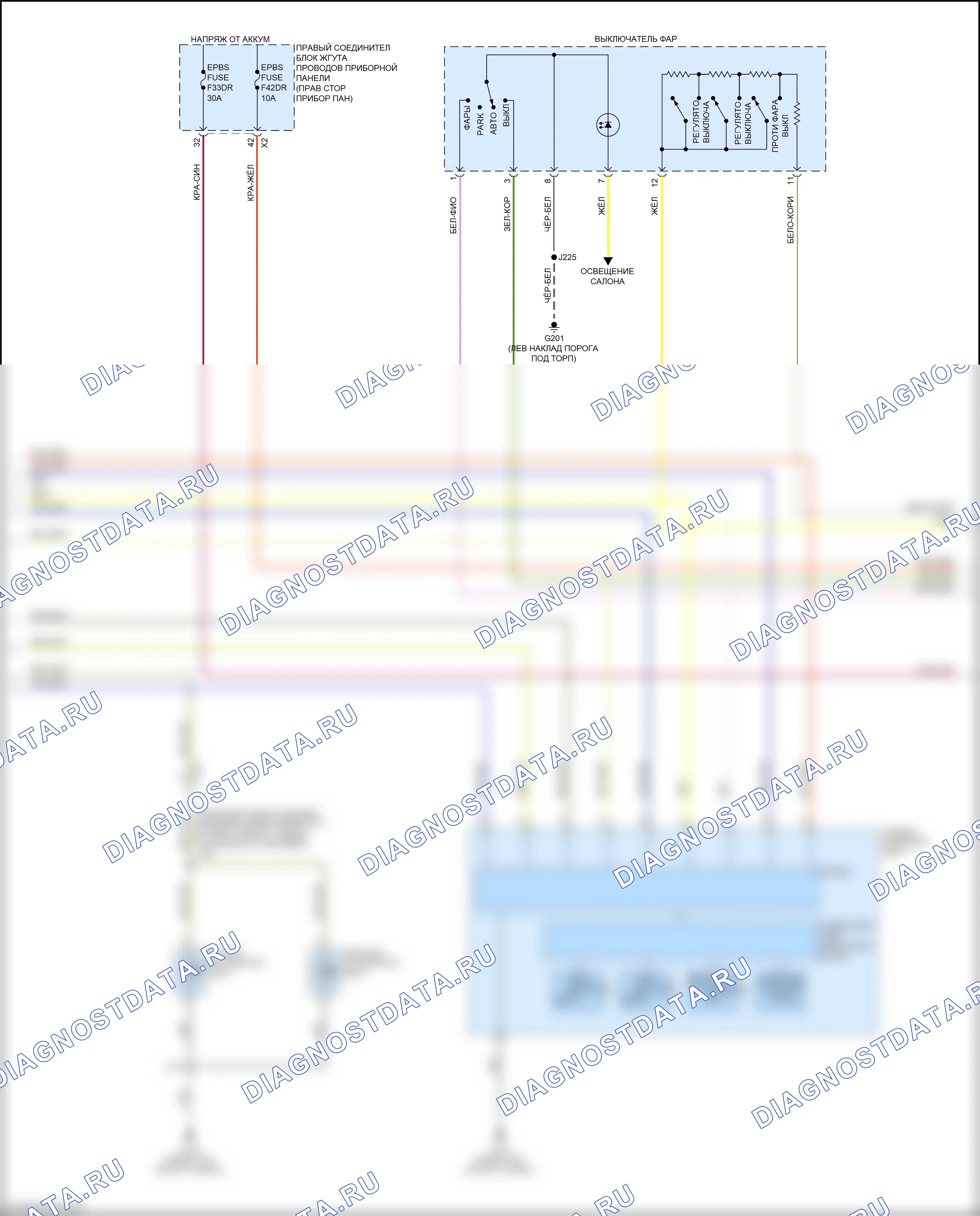 Фары — Электросхема фар — Электросхема фар (2 из 3). GMC Sierra IV рестайлинг (2022-2024)