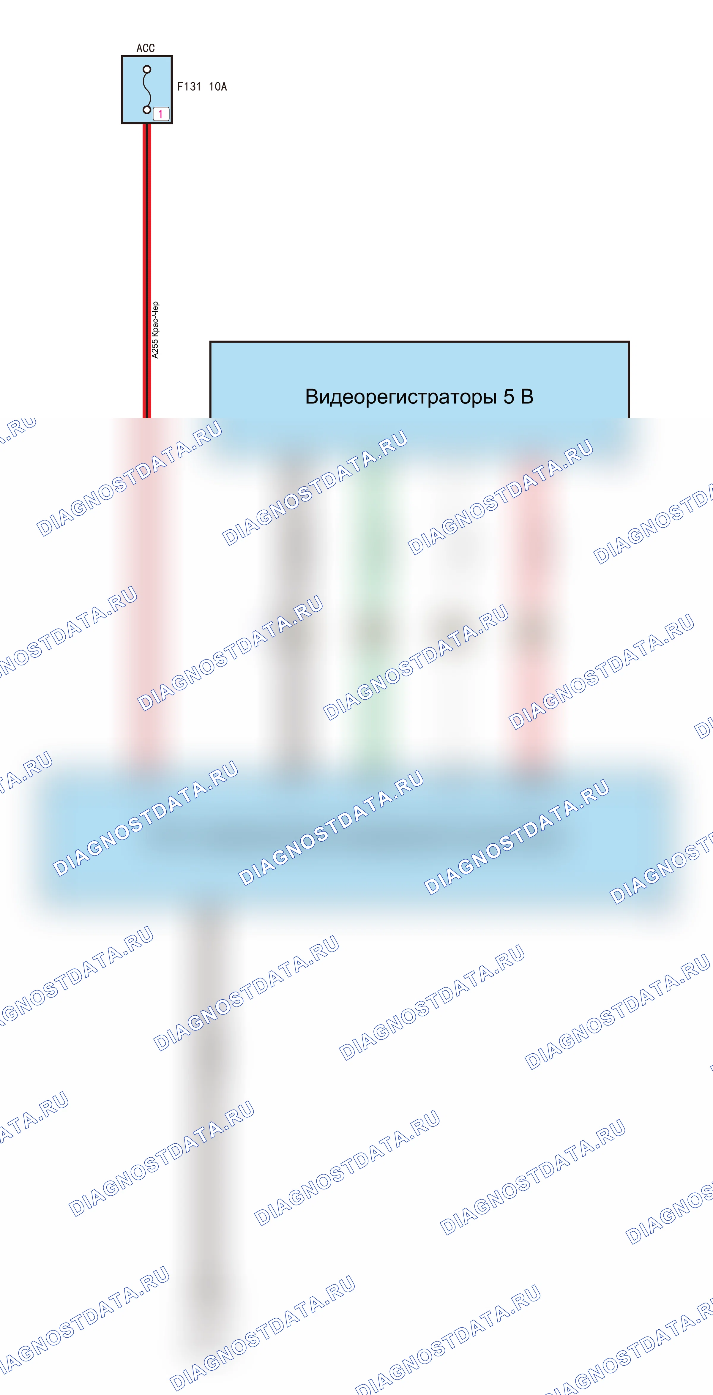 Видеорегистратор — Электросхема видеорегистратора (питание) — Электросхема видеорегистратора (питание), Схема 1 из 1. Great-Wall Poer Pickup+Commercial I (2015-2026)