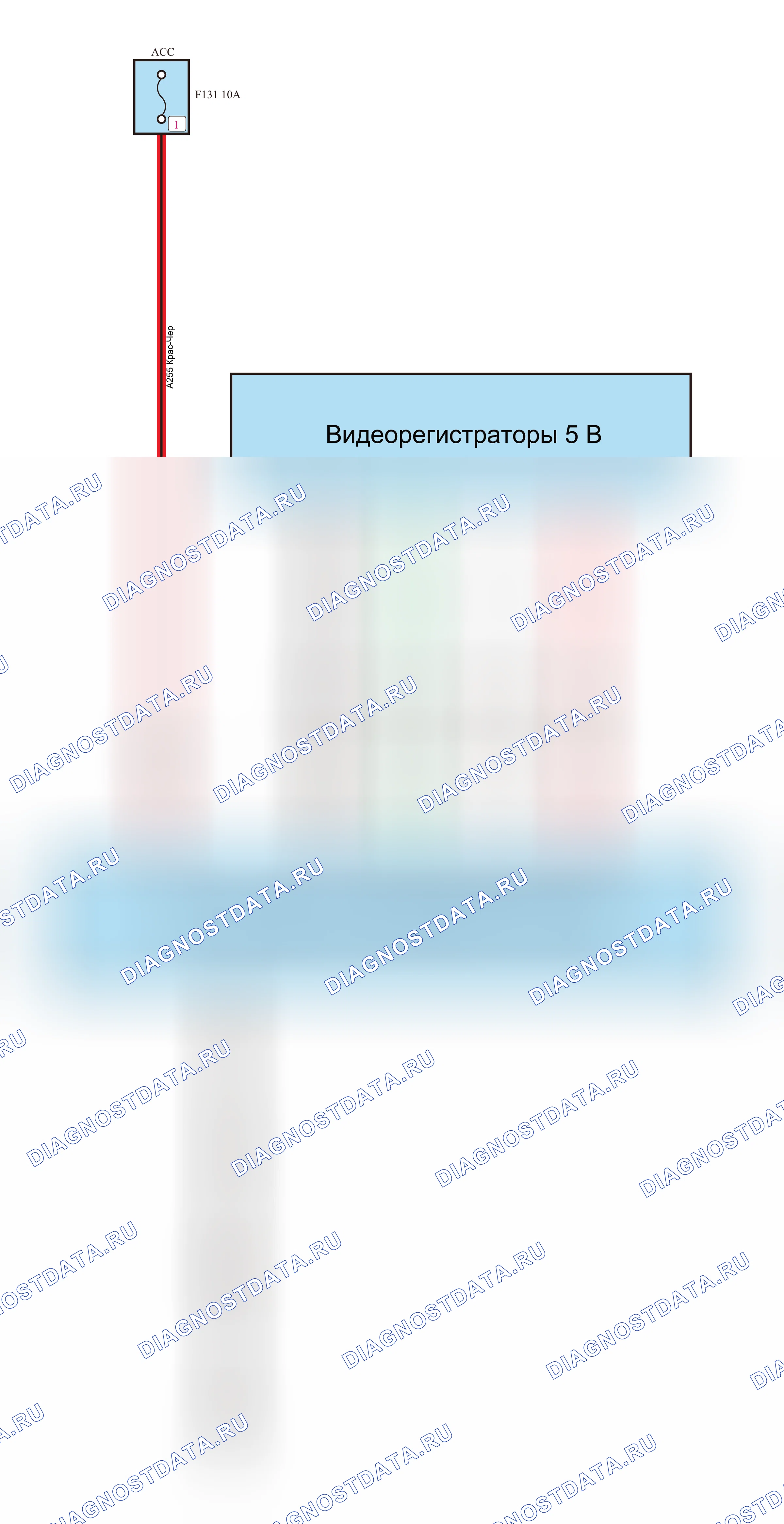 Видеорегистратор — Электросхема видеорегистратора (питание) — Электросхема видеорегистратора (питание), Схема 1 из 1. Great-Wall Poer King Kong I (2022-2026)
