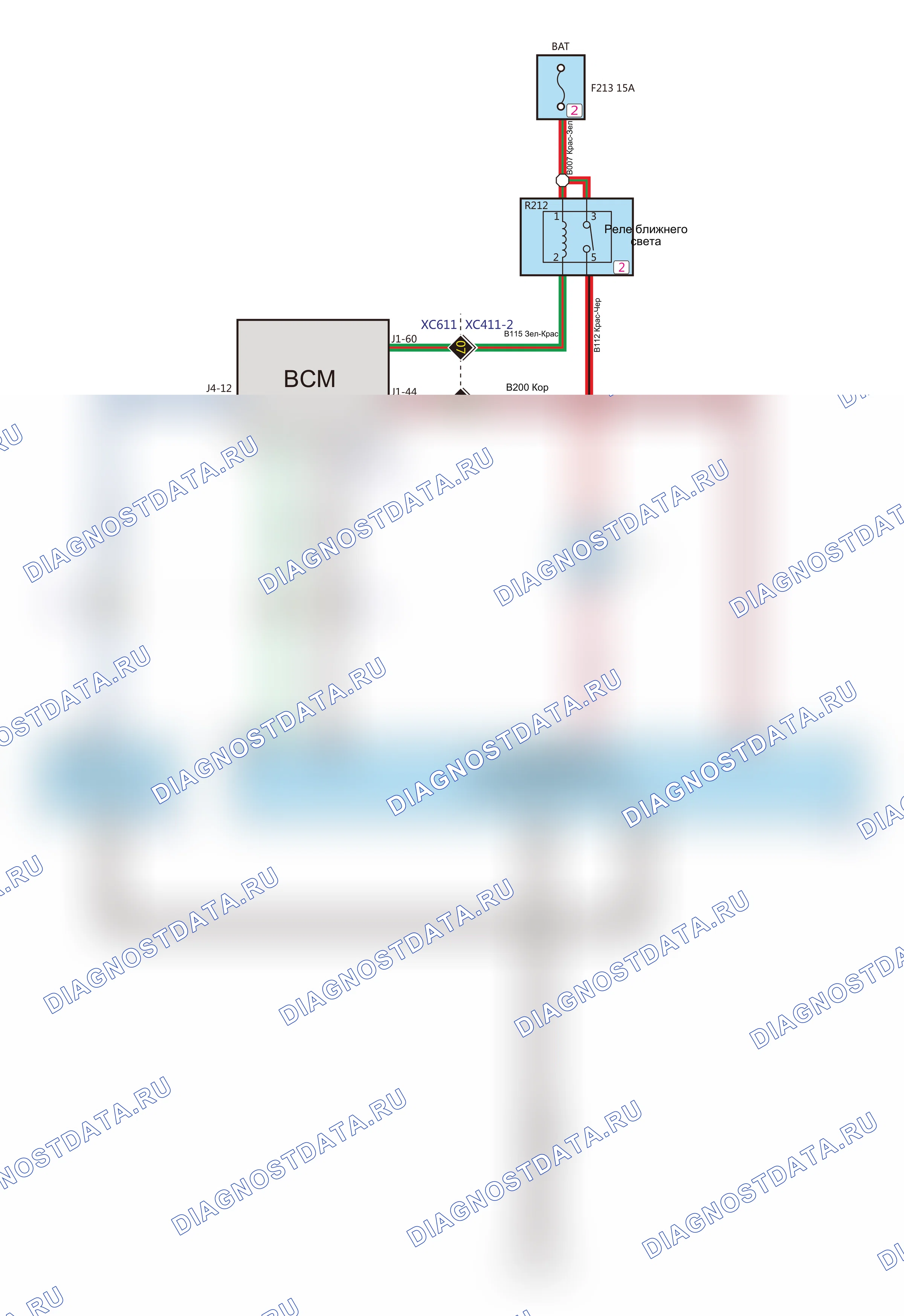Система освещения — Электросхема системы освещения — Электросхема системы освещения, Схема 2 из 13. Haval H6 GT (wiring) I (2015-2026)