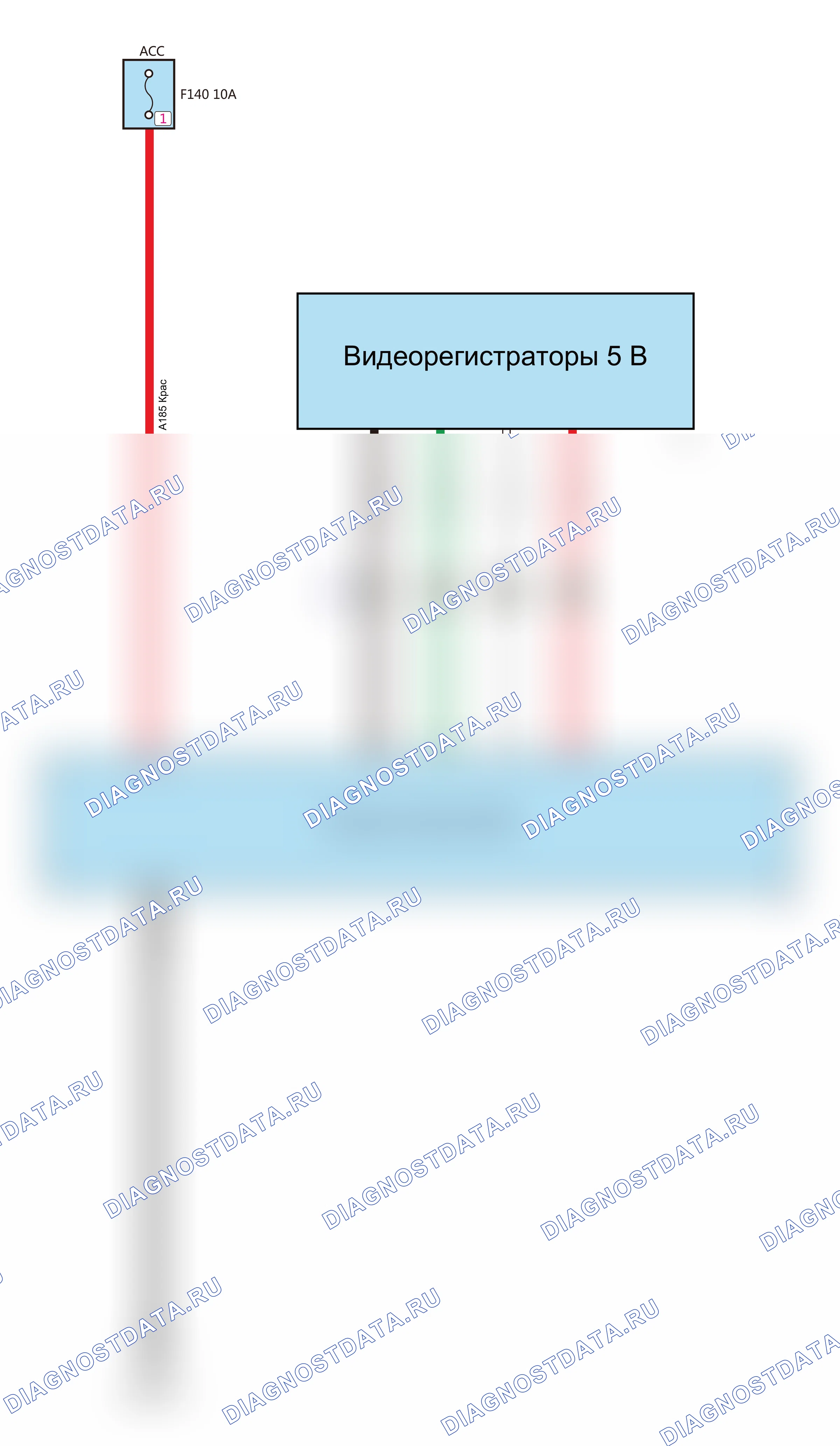 Видеорегистратор — Электросхема видеорегистратора (питание) — Электросхема видеорегистратора (питание), Схема 1 из 1. Haval H6 GT I рестайлинг (2023-2026)