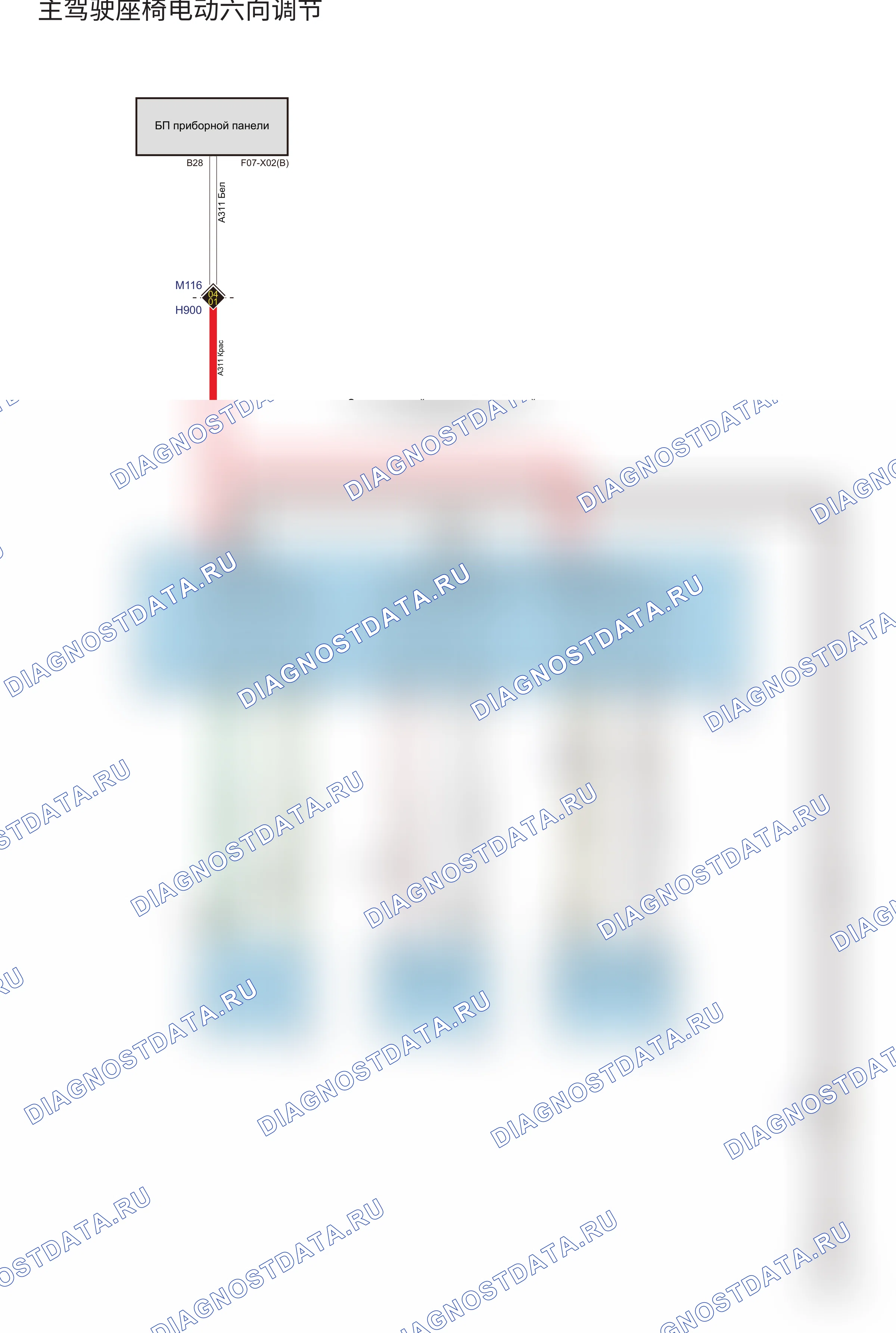 Система сидений — Электросхема системы сидений — Электросхема системы сидений, Схема 1 из 5. Haval H6S I (2021-2026)