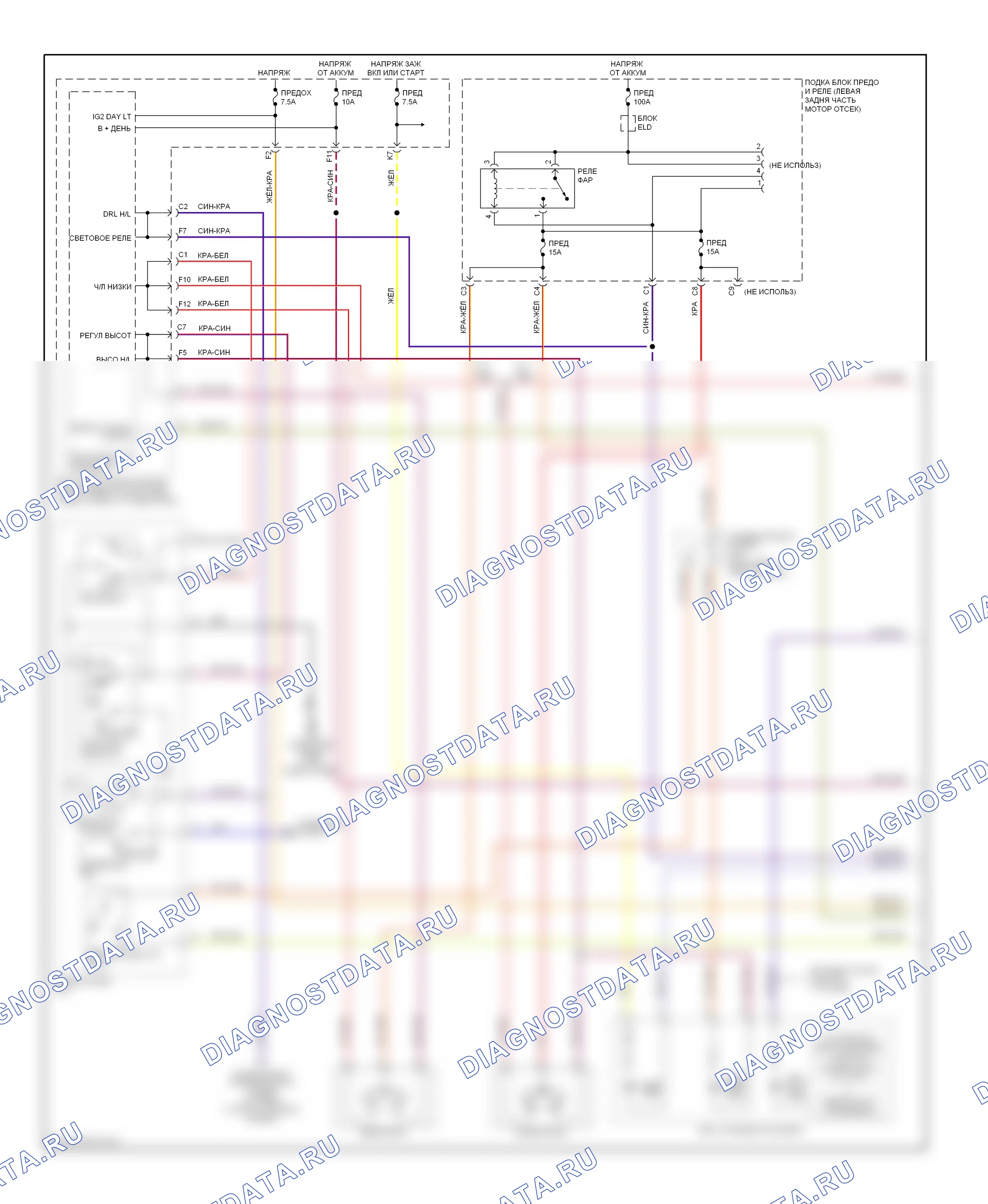 Фары — Электросхема фар — Электросхема фар (1 из 2). Honda Element YH2 рестайлинг 2 (2008-2011)