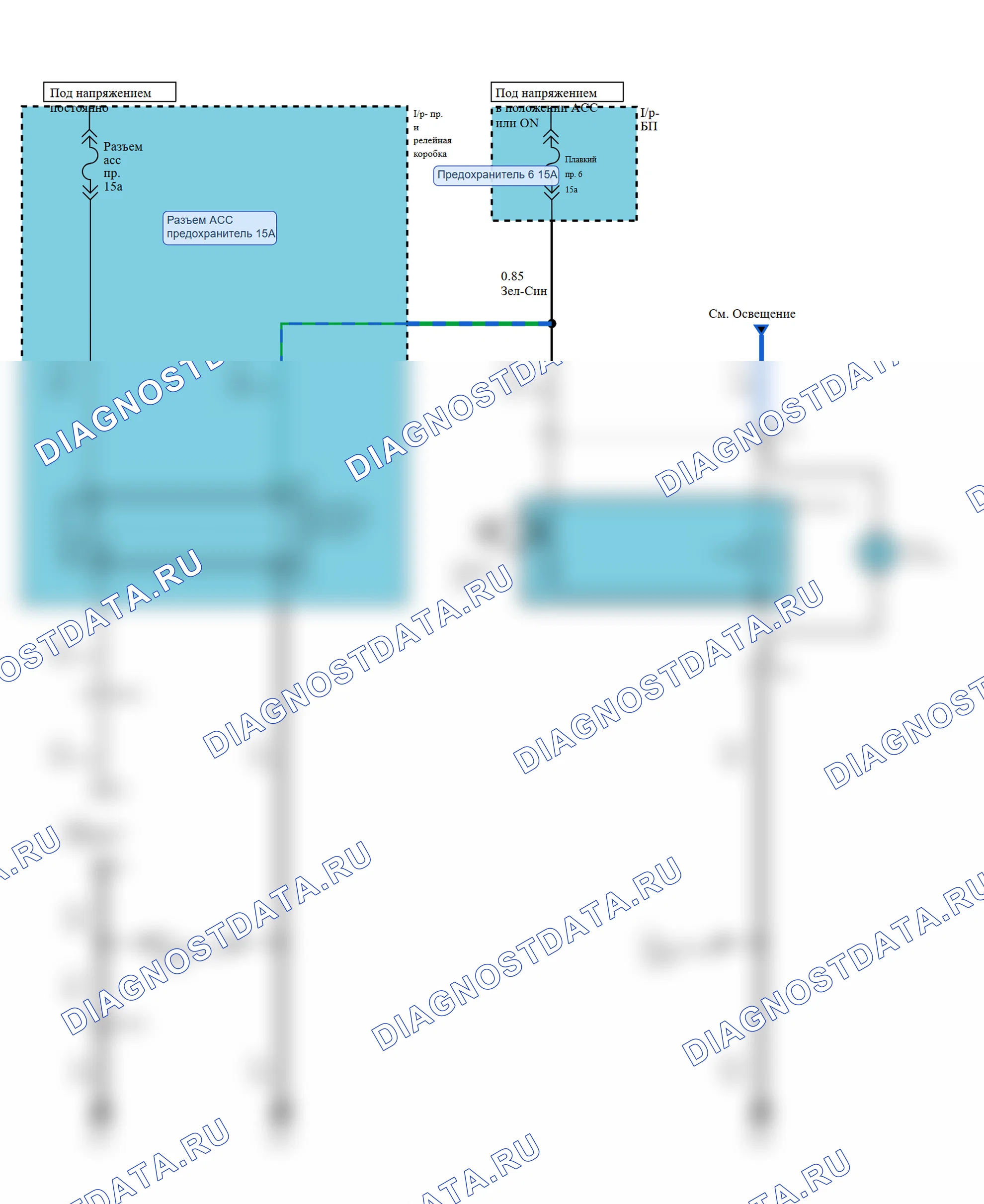 Прикуриватель (розетка) — Электросхема прикуривателя (розетка) (розетка питания) — Электросхема прикуривателя (розетка) (розетка питания). Hyundai Galloper-2 M1 (1997-2003)