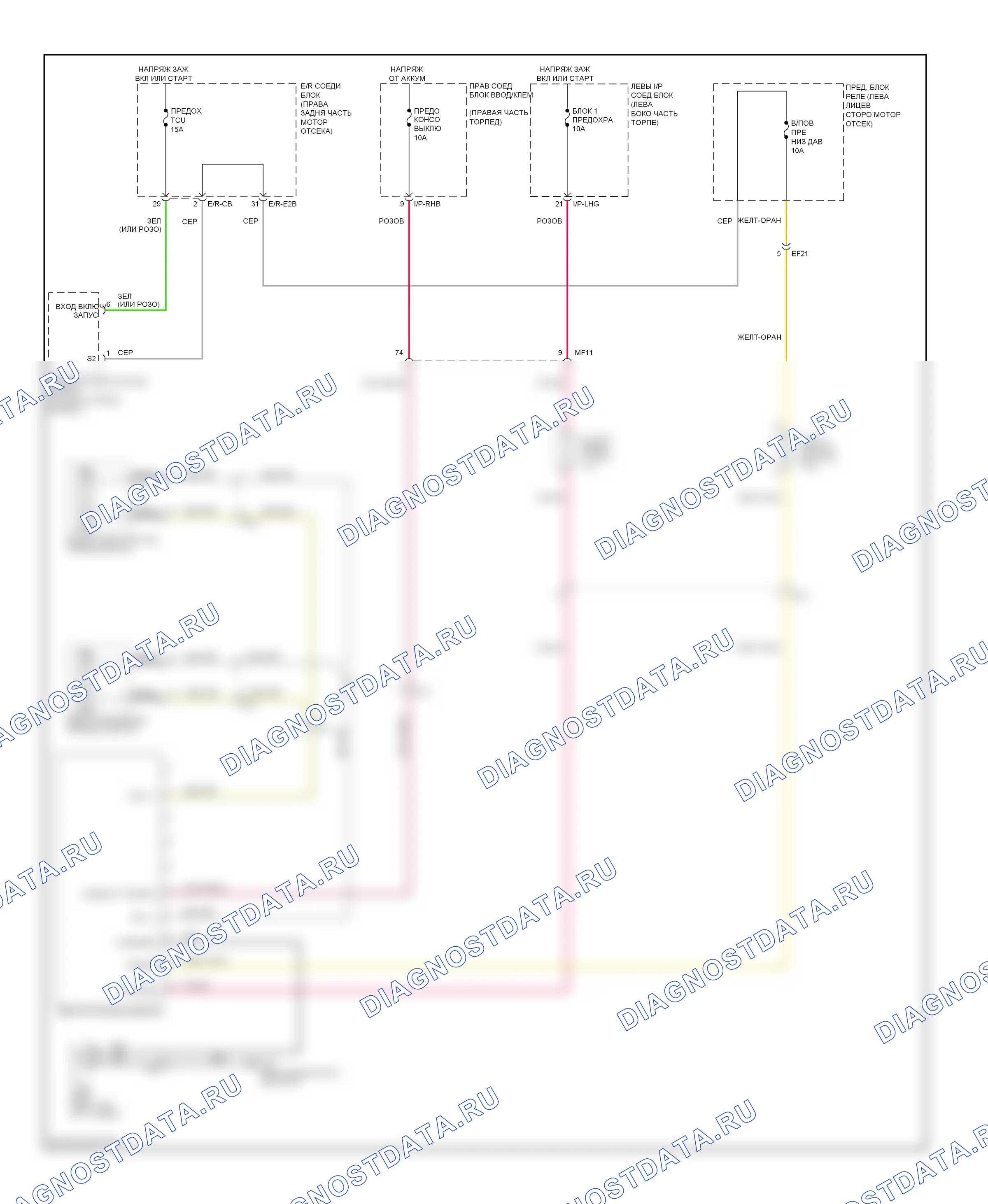 Управление зеркалами заднего вида — Электросхема электрохромного зеркала — Электросхема электрохромного зеркала. Hyundai Genesis II (2013-2016)
