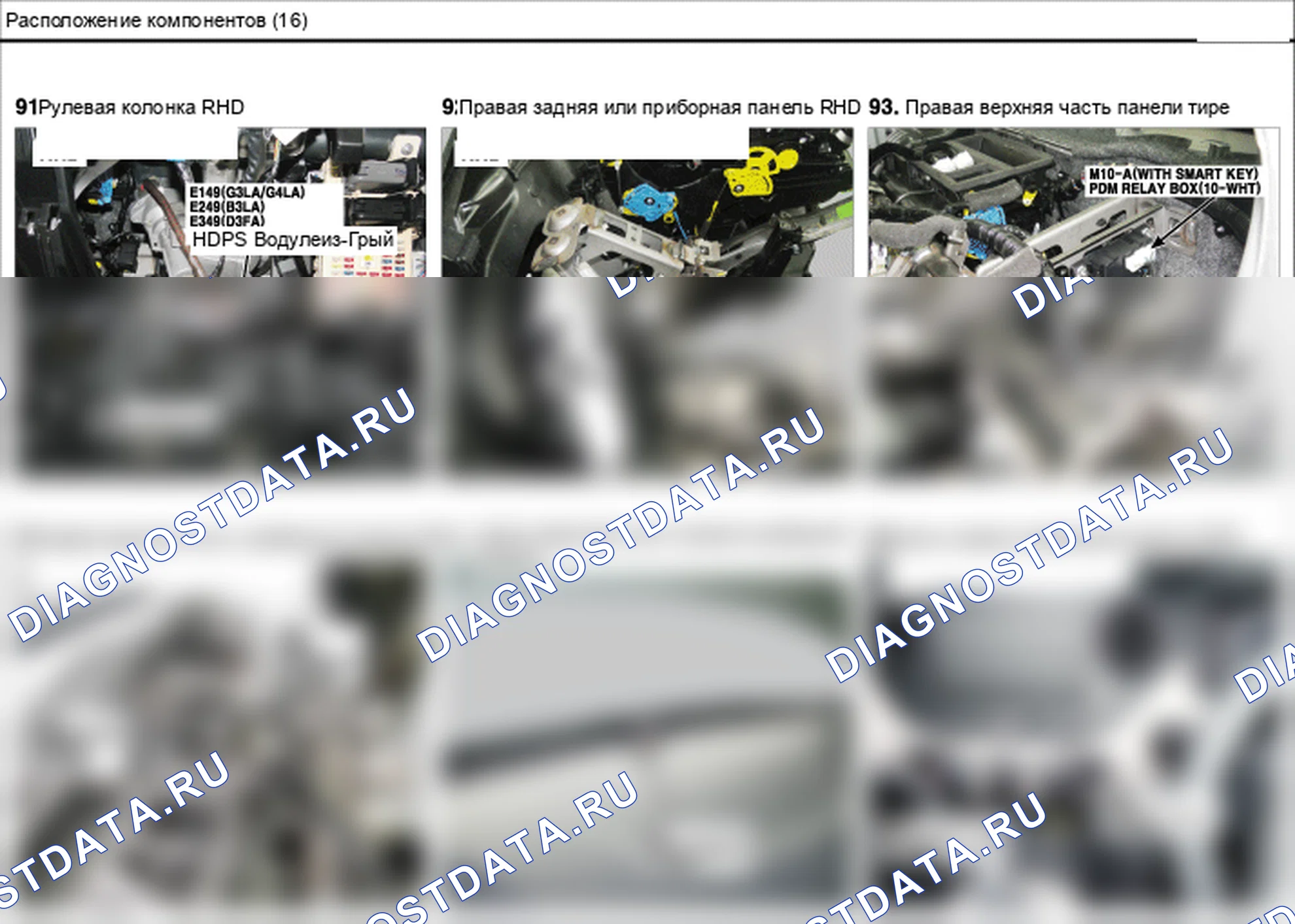 Расположение компонентов — Электросхема расположения компонентов — Электросхема расположения компонентов, Схема 64 из 136. Hyundai GRAND i10/Xcent BA (2014-2017)