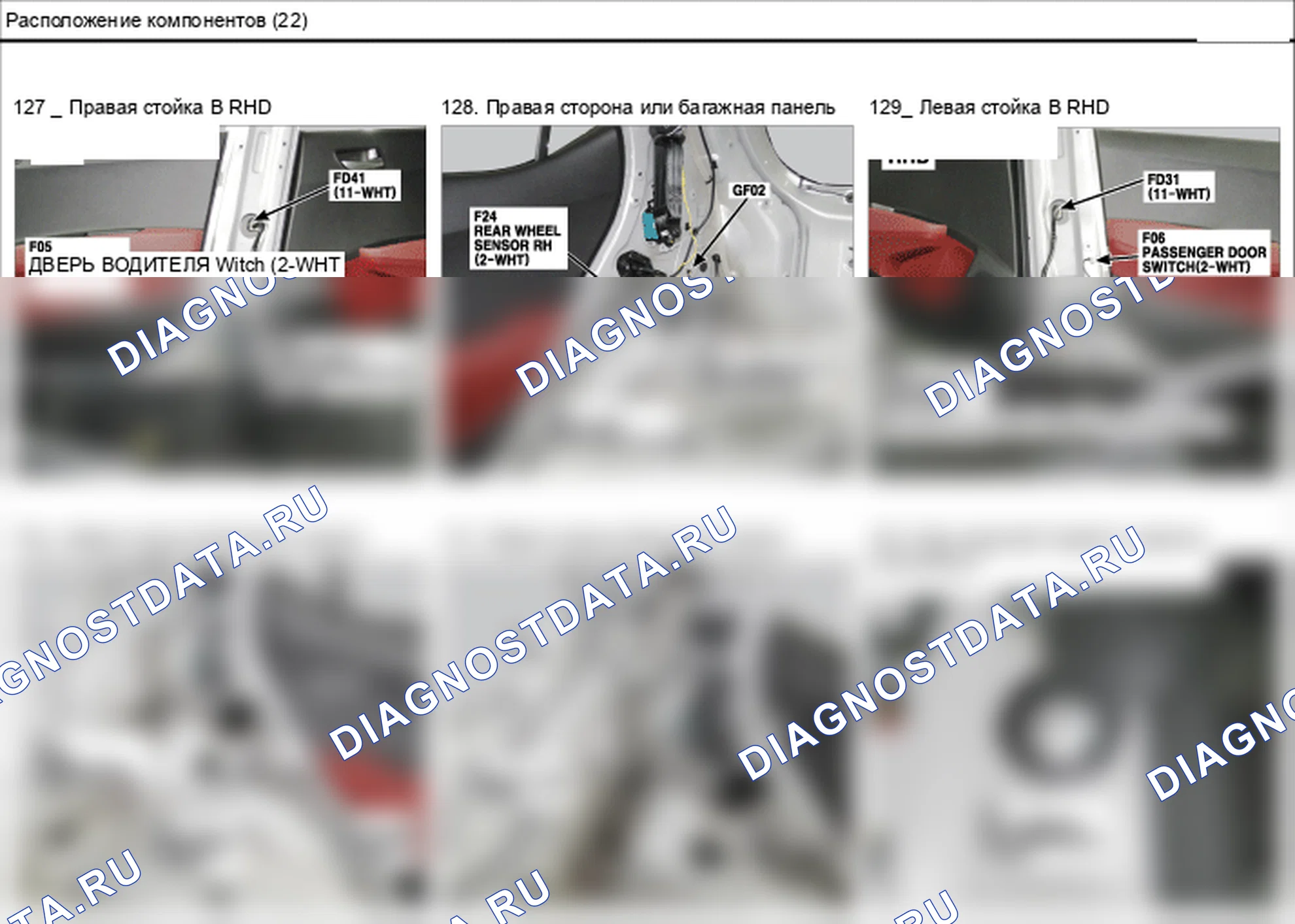 Расположение компонентов — Электросхема расположения компонентов — Электросхема расположения компонентов, Схема 88 из 136. Hyundai GRAND i10/Xcent BA (2014-2017)