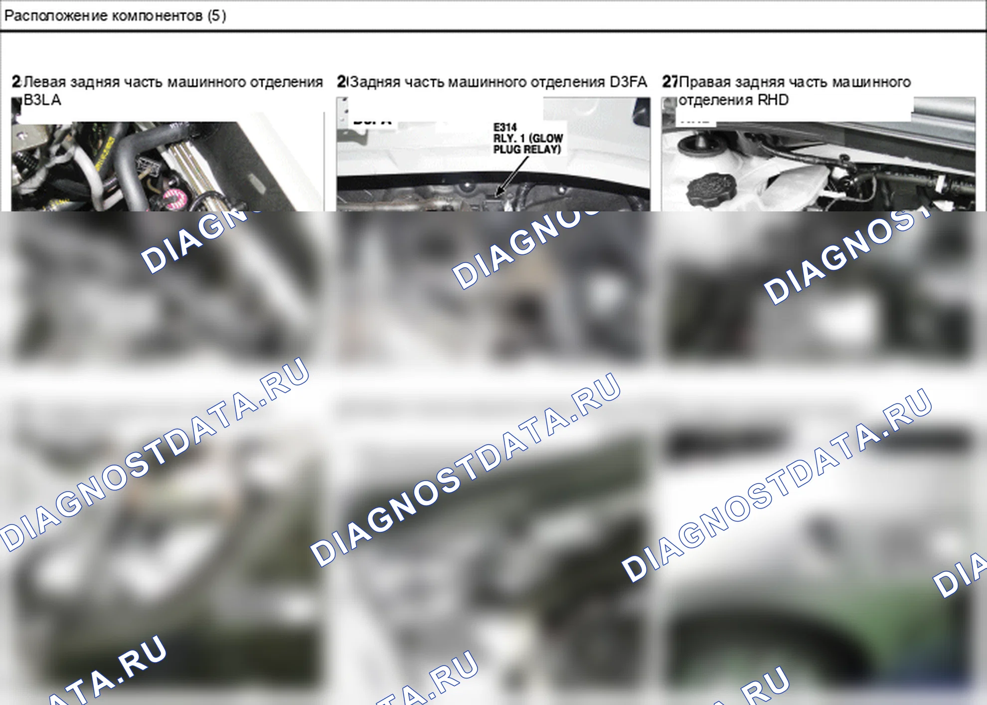 Расположение компонентов — Электросхема расположения компонентов — Электросхема расположения компонентов, Схема 19 из 136. Hyundai GRAND i10/Xcent BA (2014-2017)