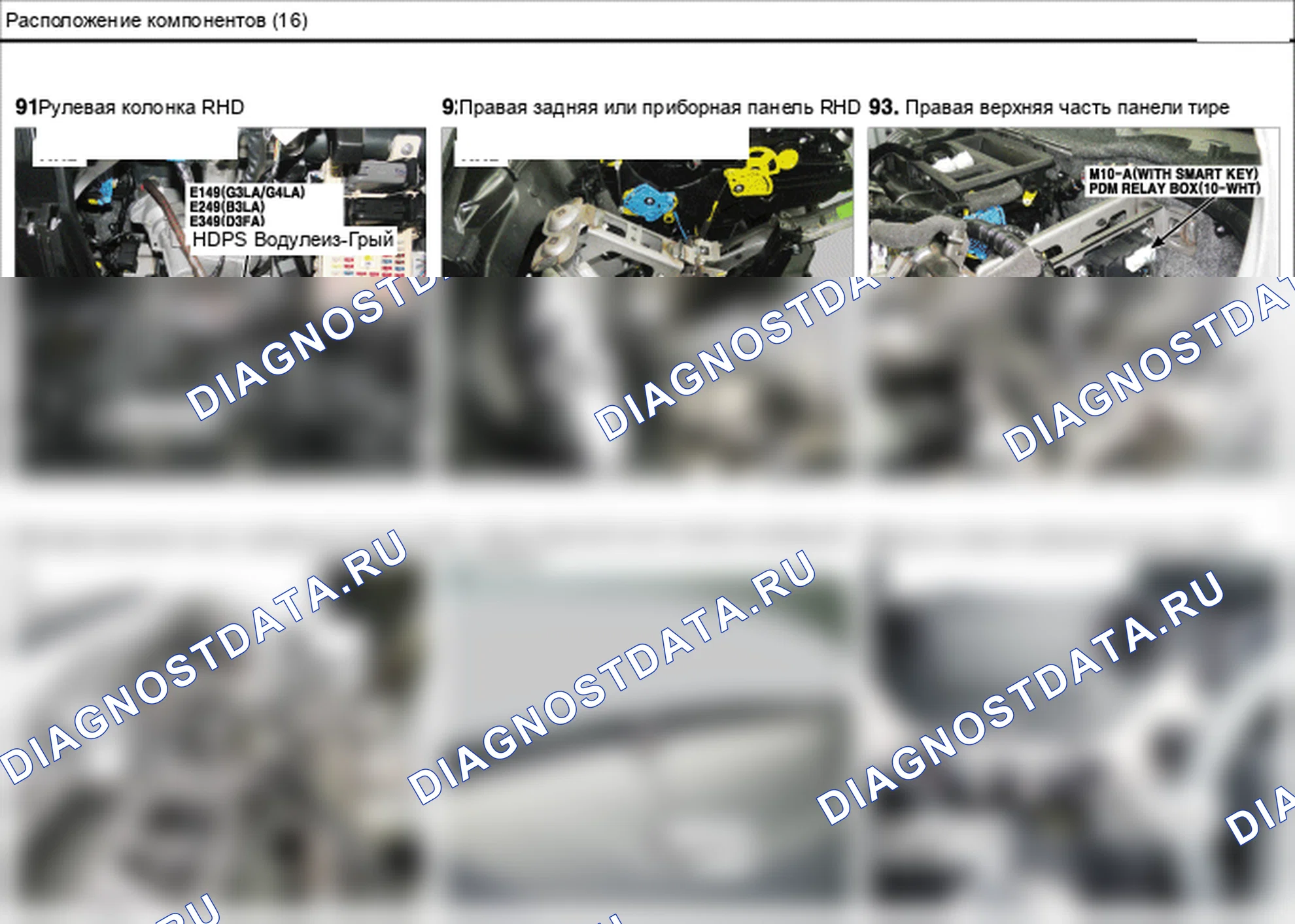 Расположение компонентов — Электросхема расположения компонентов — Электросхема расположения компонентов, Схема 61 из 136. Hyundai GRAND i10/Xcent BA (2014-2017)