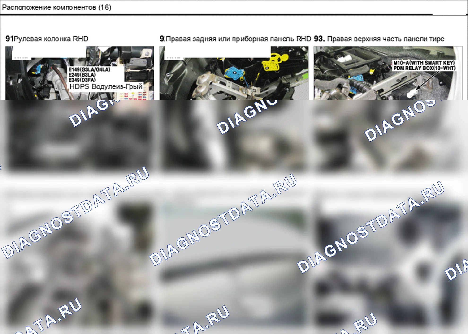 Расположение компонентов — Электросхема расположения компонентов — Электросхема расположения компонентов, Схема 63 из 136. Hyundai GRAND i10/Xcent BA (2014-2017)
